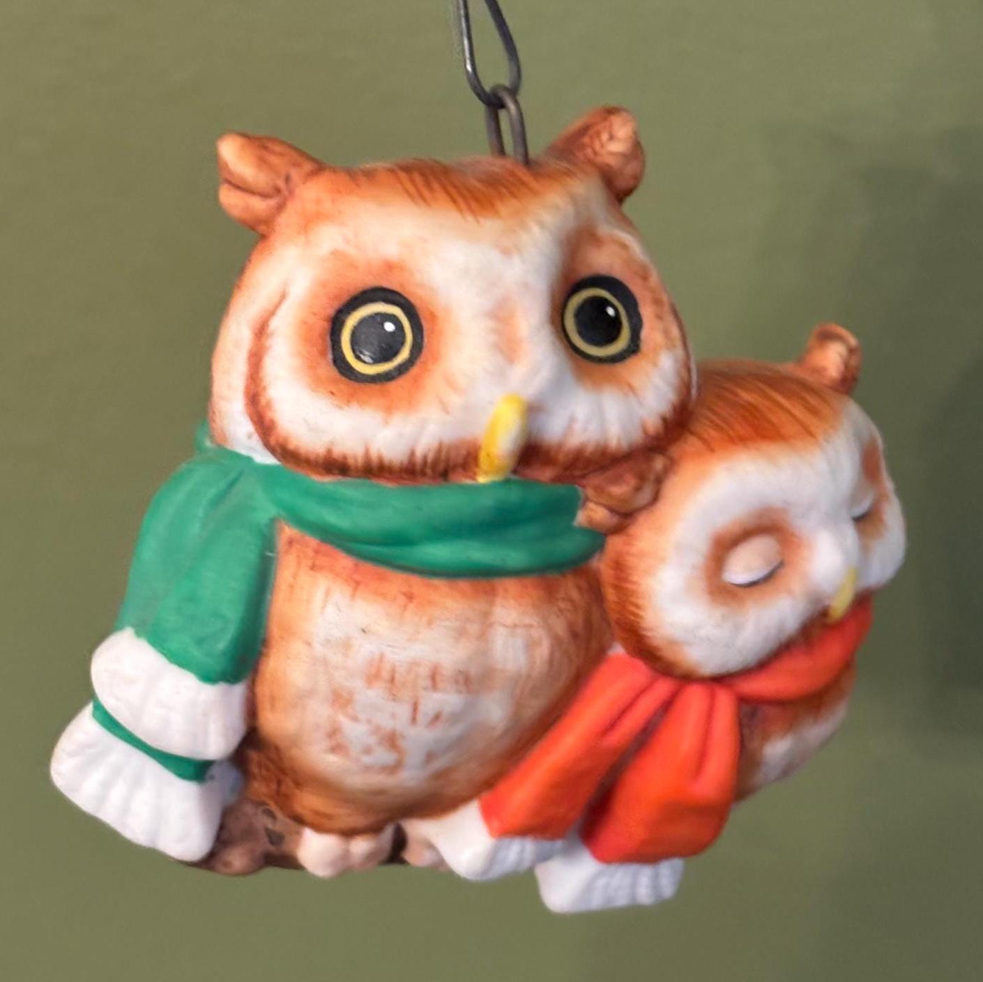 Vintage Dual Watch Owls over Antiques and Vintage