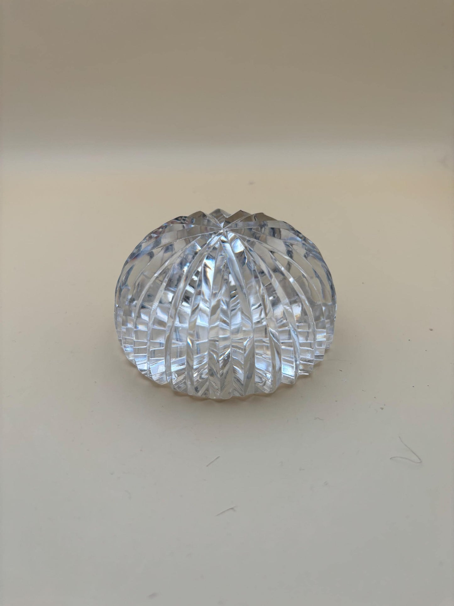 Vintage Lead Glass Crystal Glass Paperweight Multi-Faceted Crystal Glass Lover Antiques and Vintage