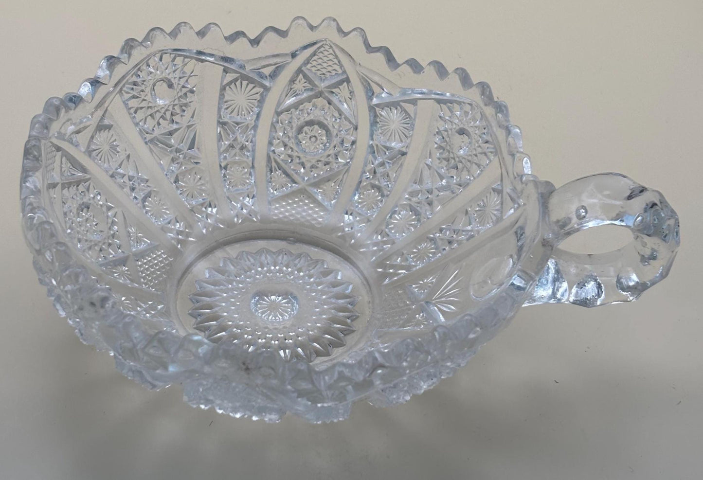 Antique American Brilliant Crystal Cut Wide Nut or Candy Dish Serving Tray Lover Antiques and Vintage