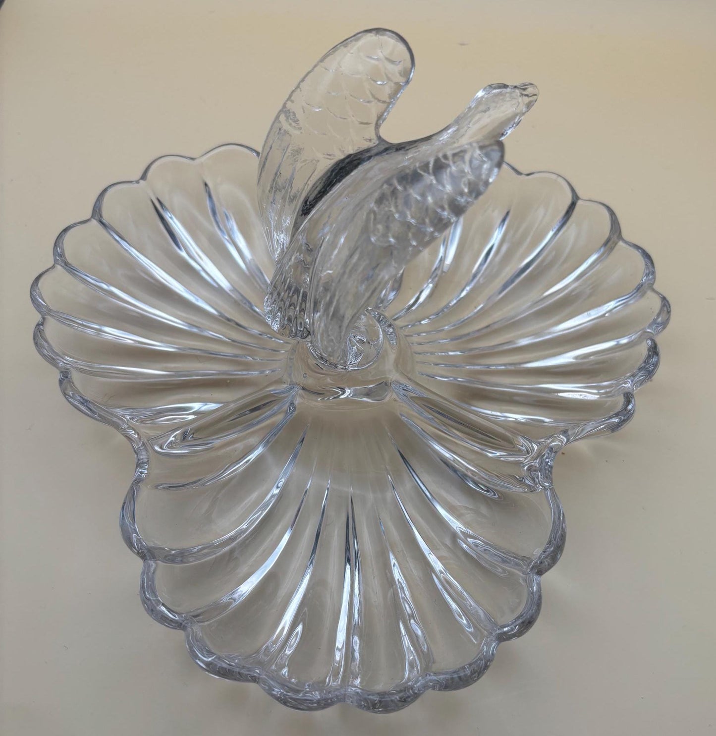 Vintage Heisey Divided Covered Crystal Glass Dish with Lid 3 Part Divided Plate Lover Antiques and Vintage