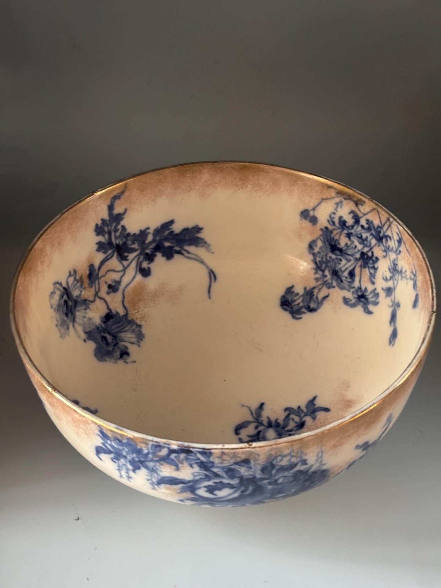 Antique Doulton Burslem Arundel Bowl, Cobalt Blue on Porcelain Bowl Lover Antiques and Vintage