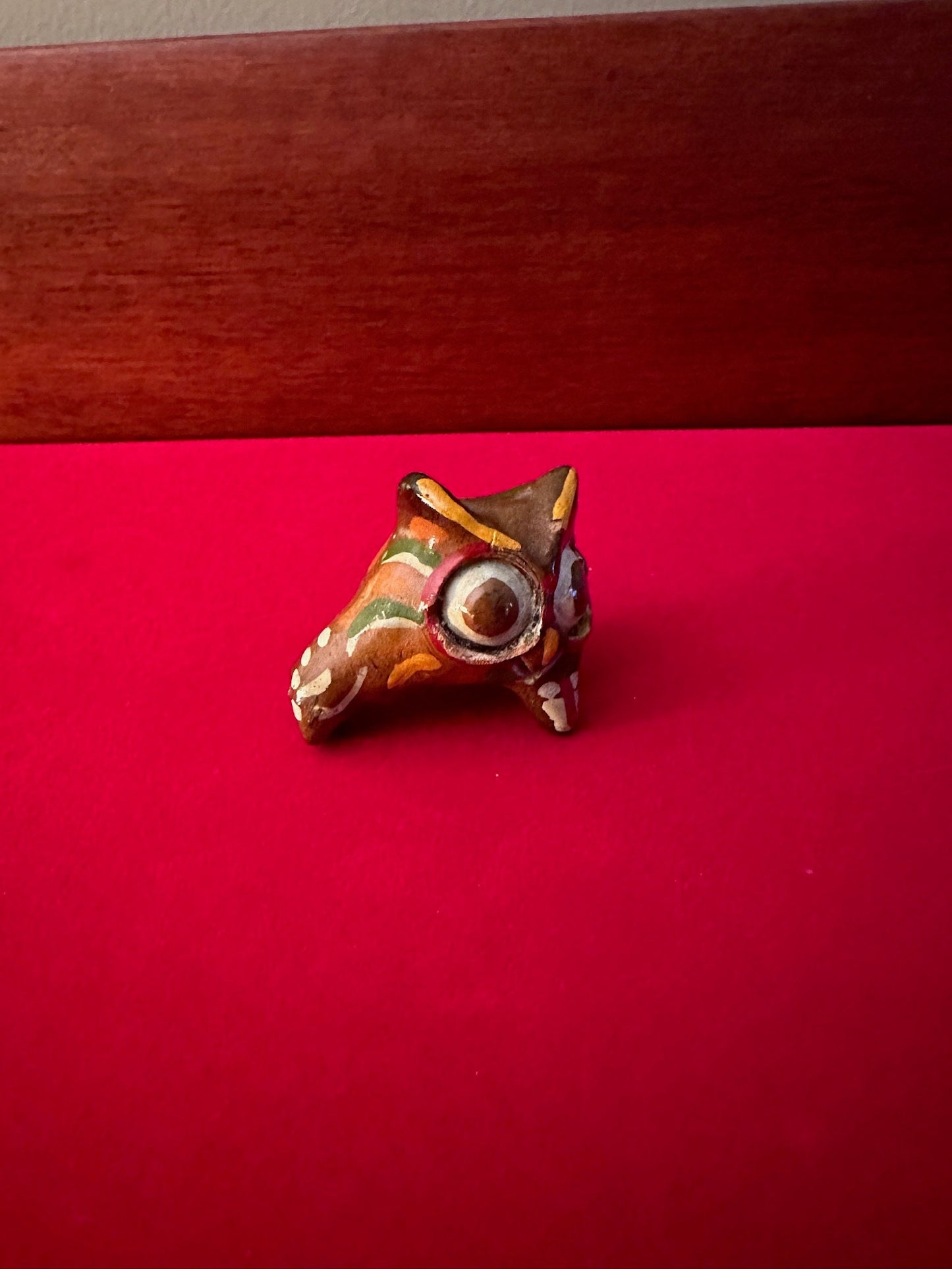 Vintage Tonala Mexican Pottery Owl - Signed Ken Edwards