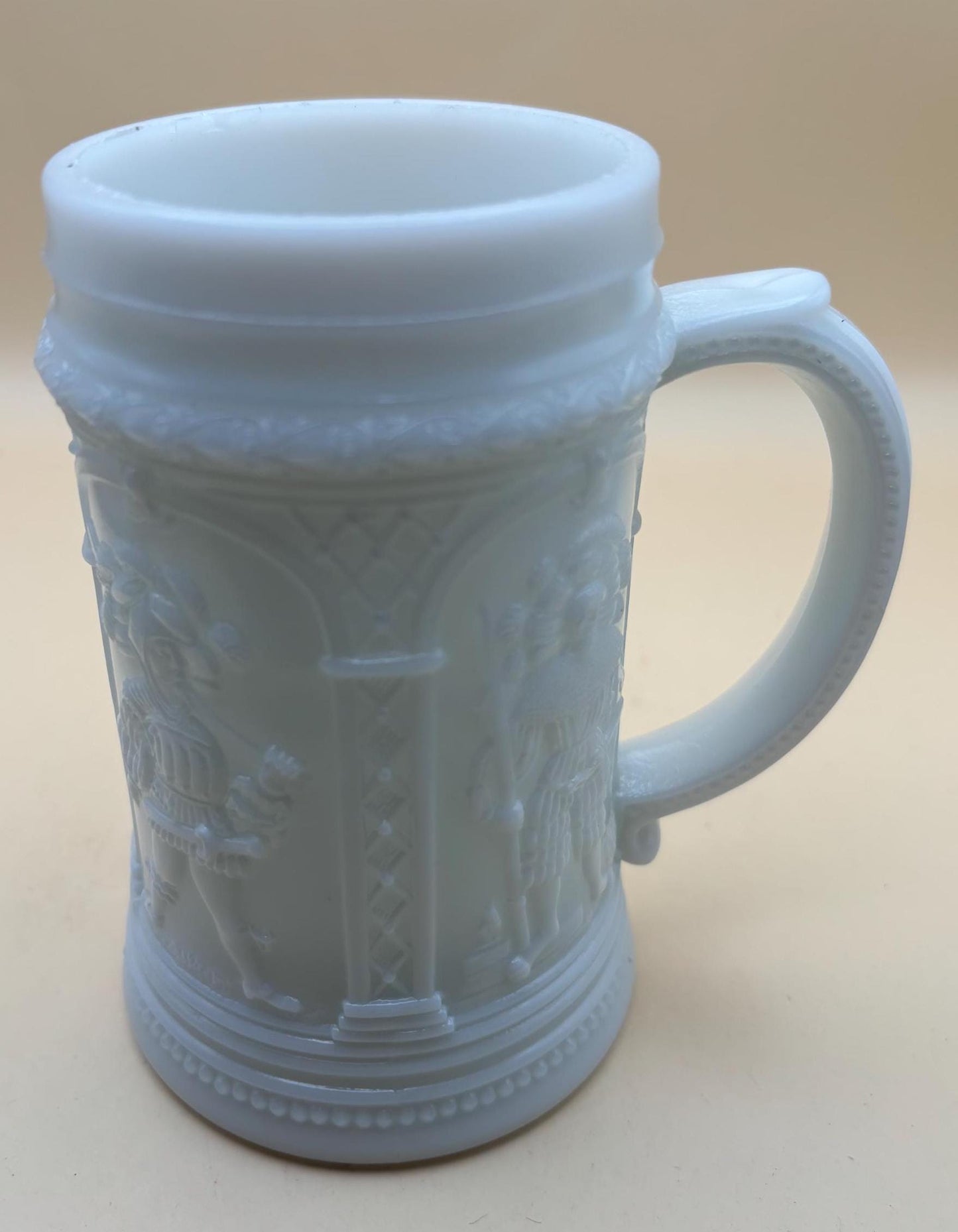 Vintage White Milk Glass Mug Number 1 on Bottom Lover Antiques and Vintage