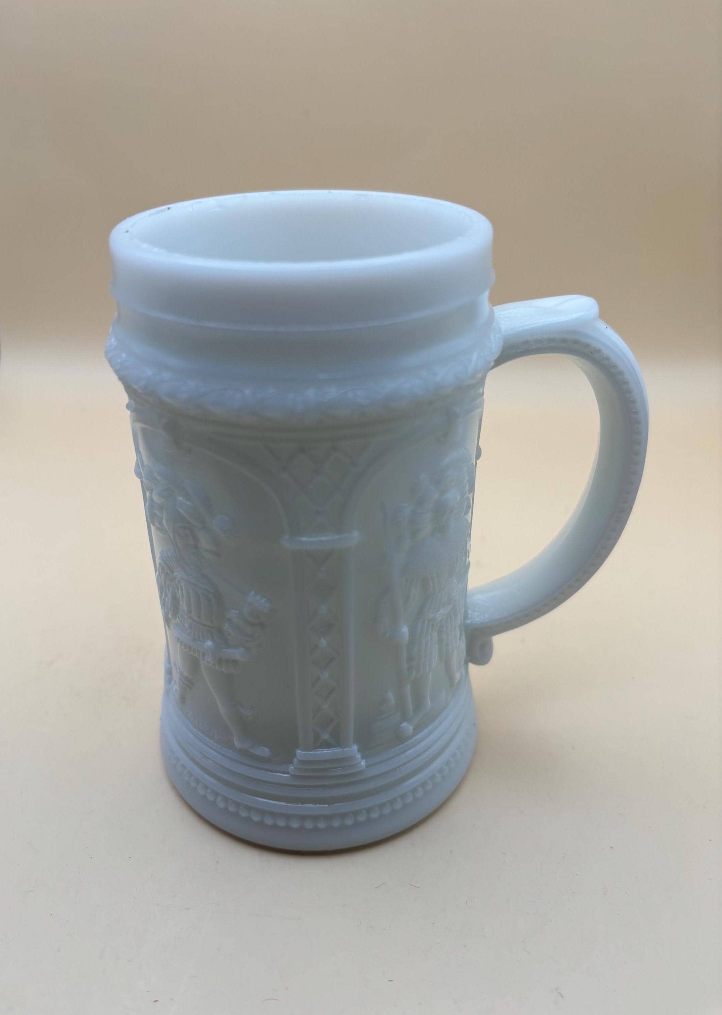Vintage White Milk Glass Mug Number 1 on Bottom Lover Antiques and Vintage