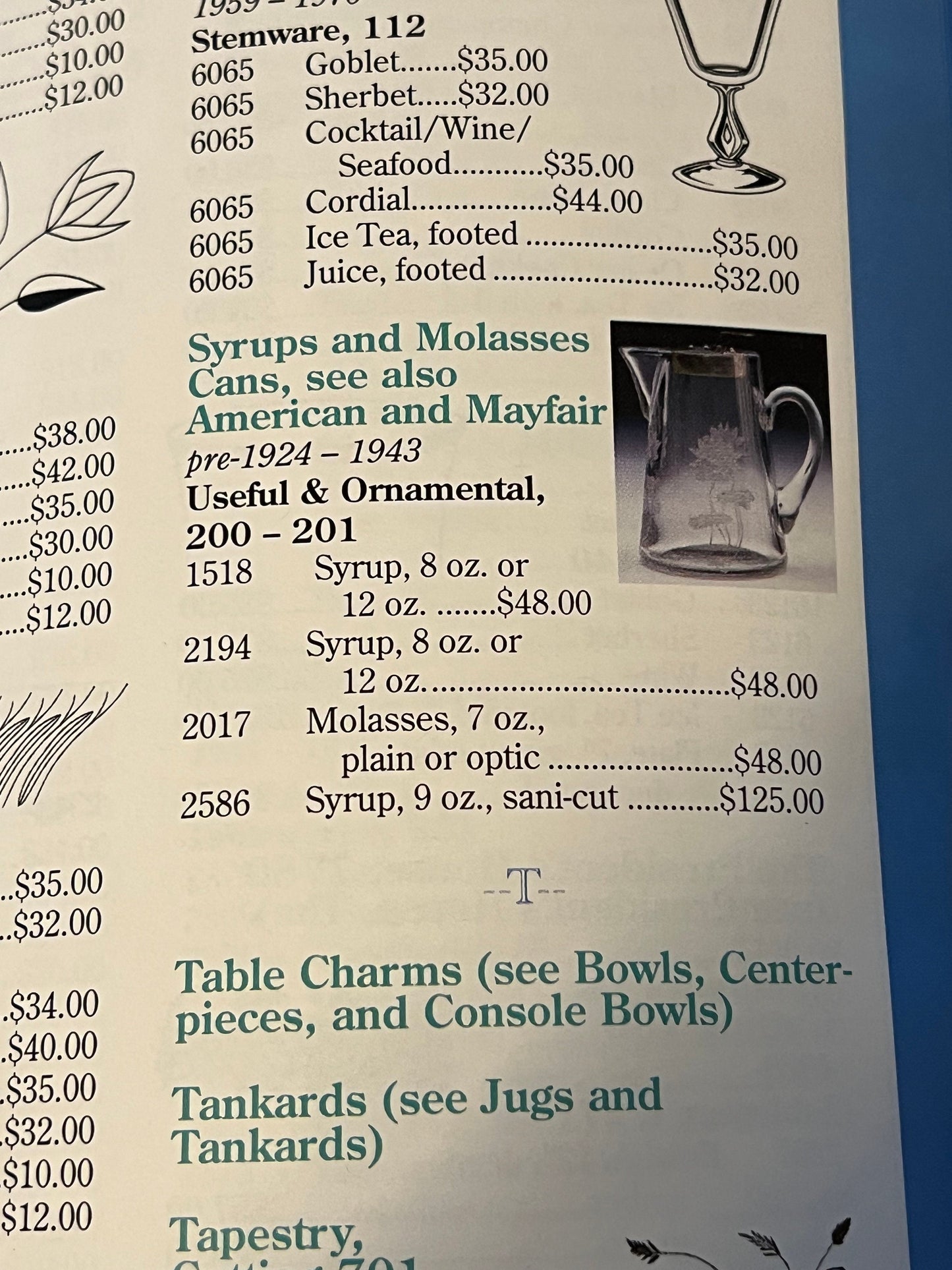 Fostoria Glass Value Guide Book, Vintage Antiques Reference