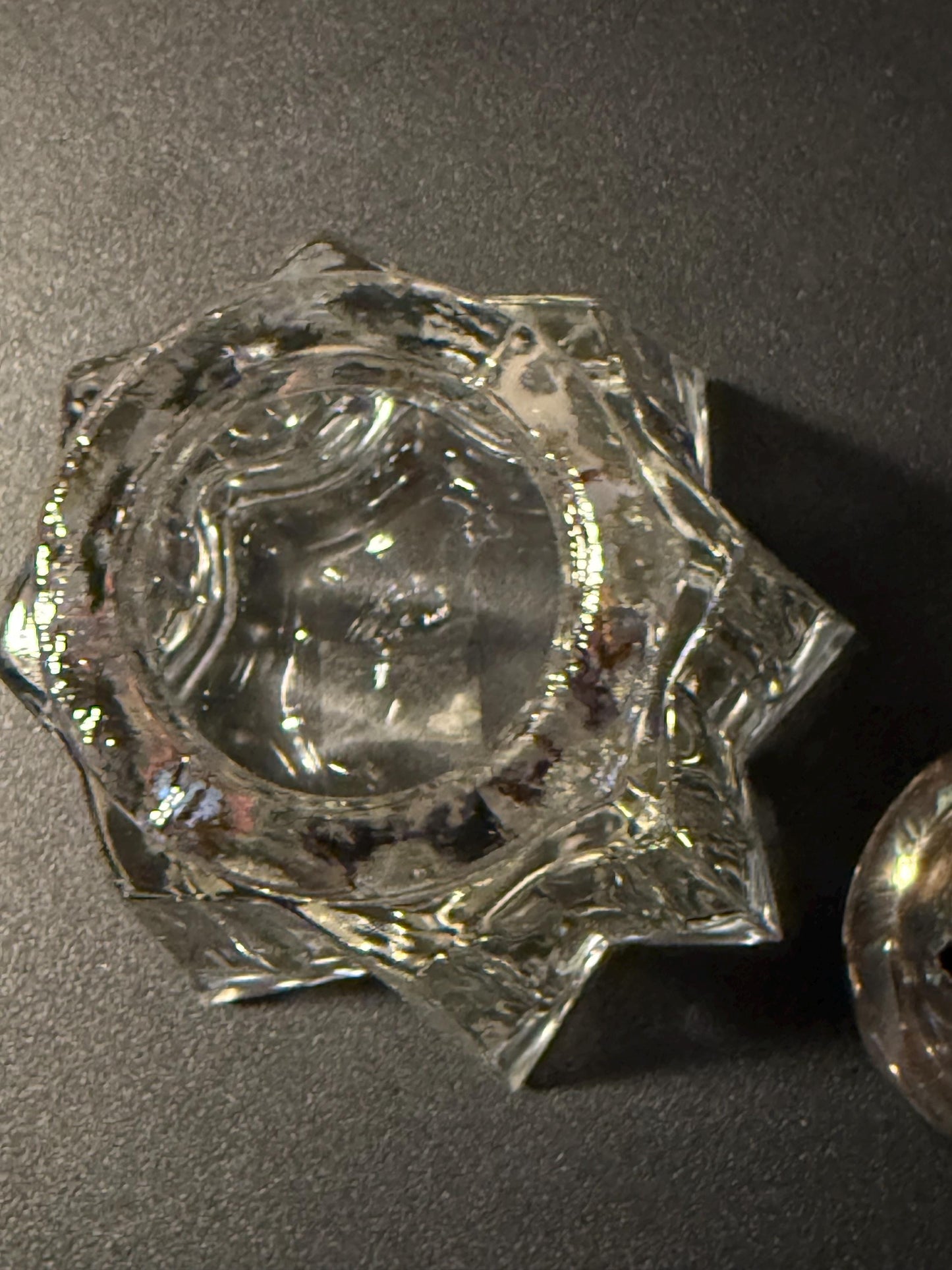 Antique Sandwich Glass Sugar Shaker: Starburst Bottom Muffineer, 1850s