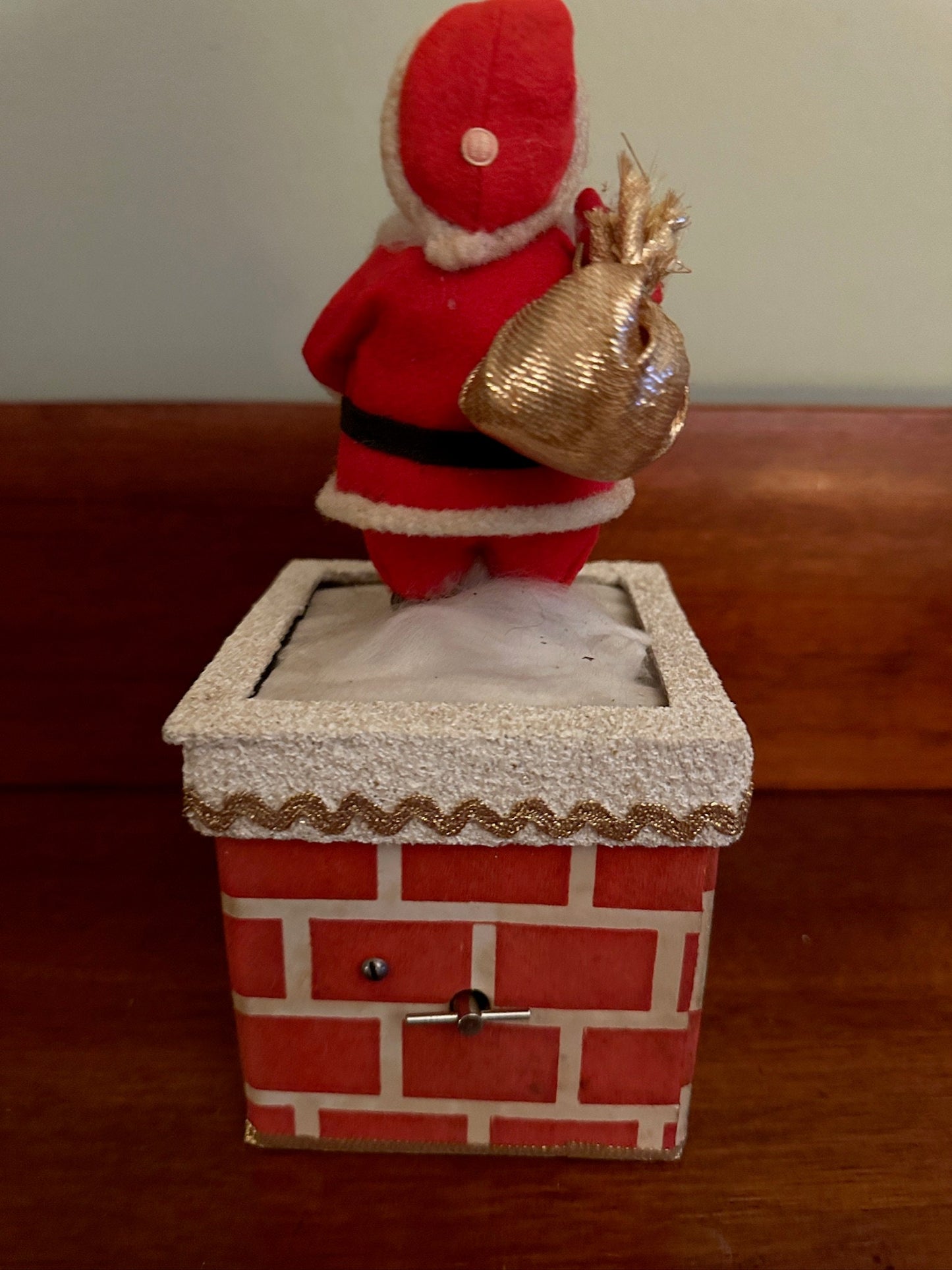Vintage Santa Claus Wind-Up Music Box: Chimney Ornament