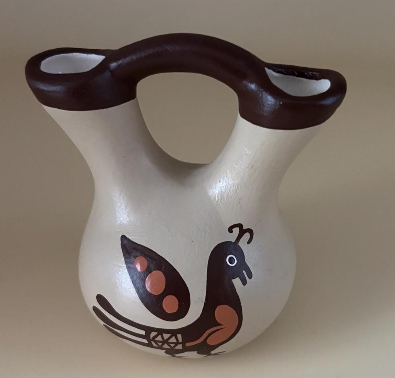 Vintage Navajo Etched Hand Painted Wedding Vase Signed on Bottom 108A Wedding Vase Lover Antiques Vintage