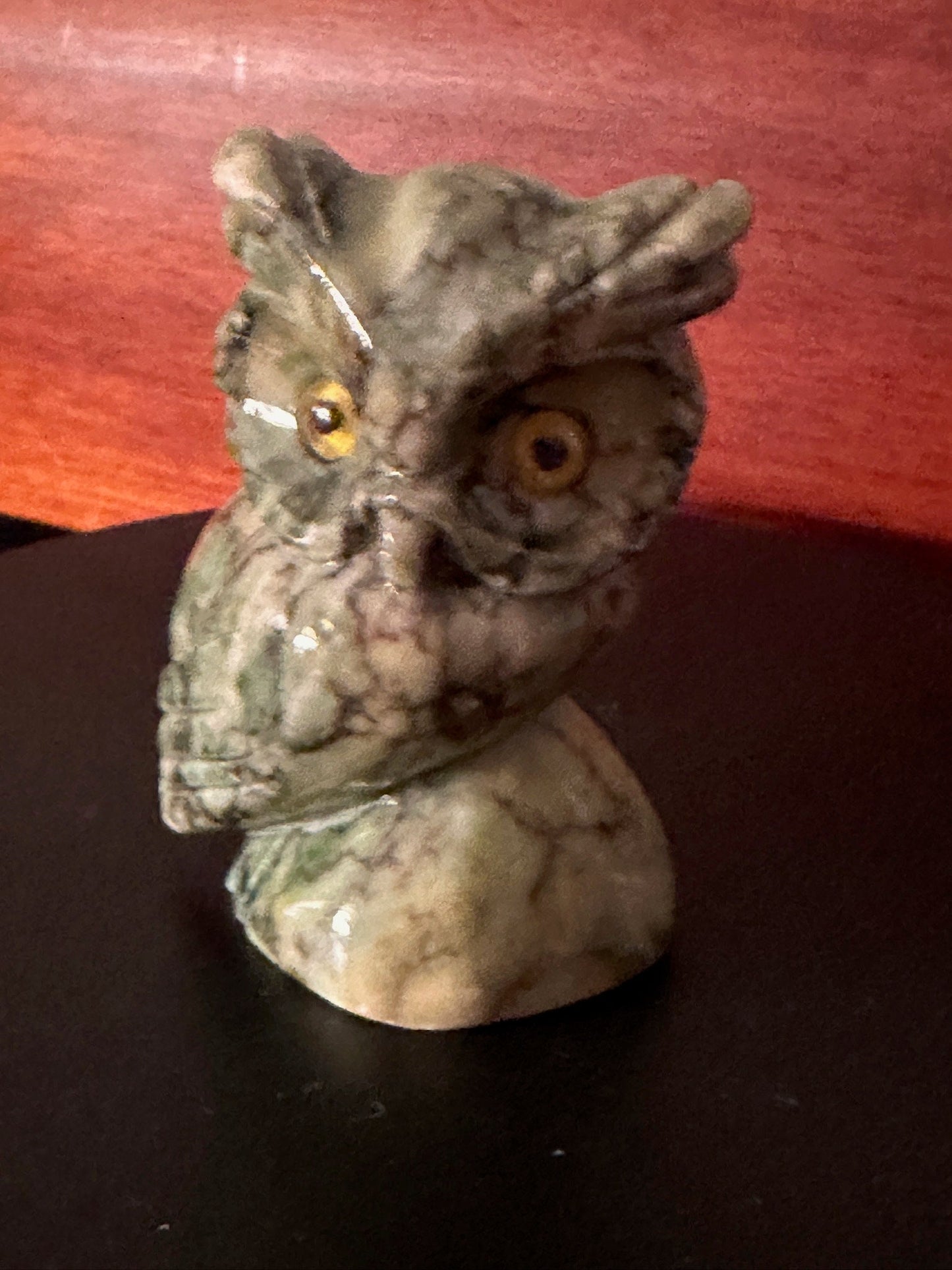 Vintage Alabaster Stone Owl, Made in Italy, Vintage Stone Owl, Stone Owl Figure, Lover Antiques and Vintage