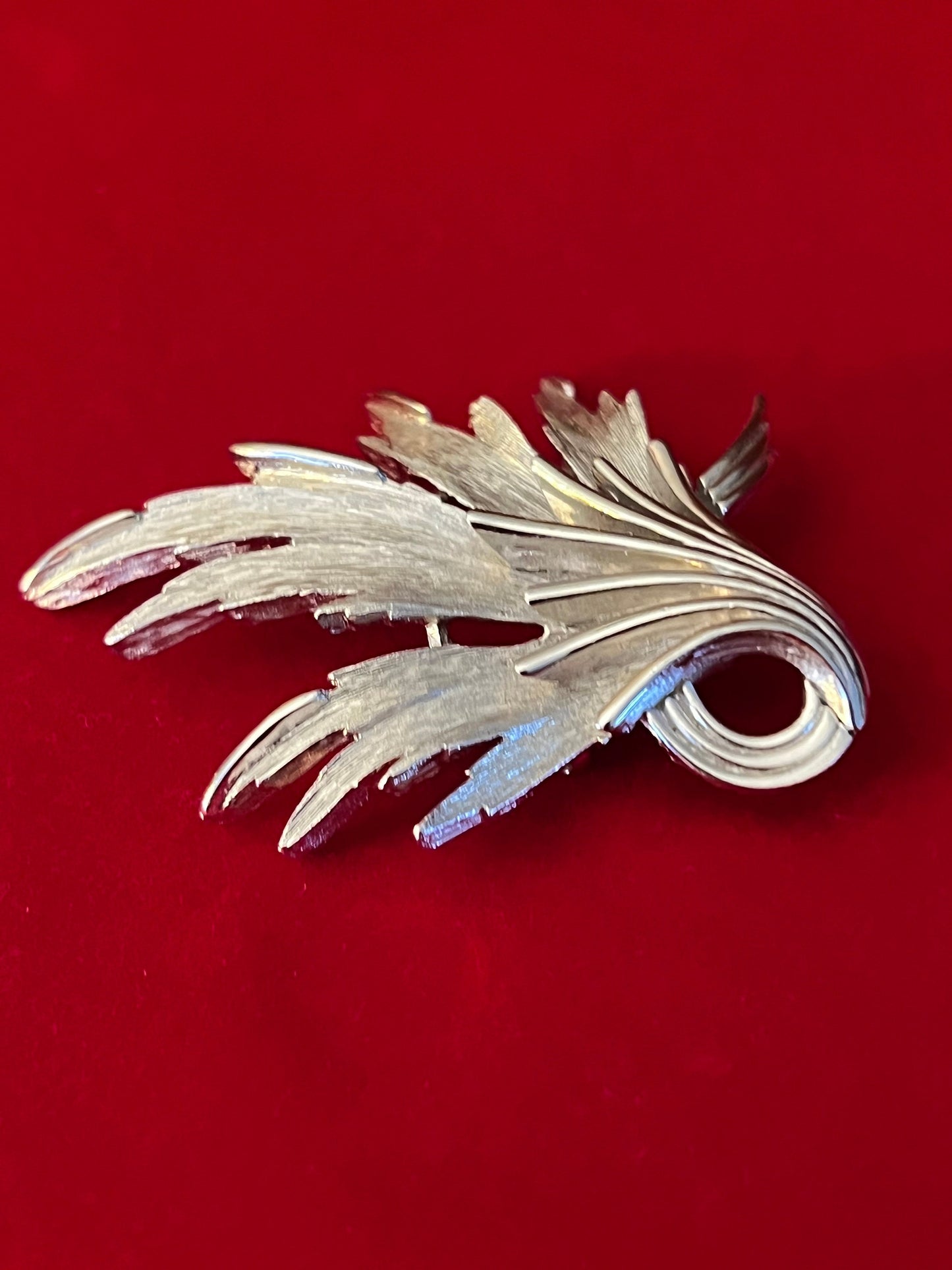 Vintage Crown Trifari Silver Bright Spray Brooch: 1950s Pin