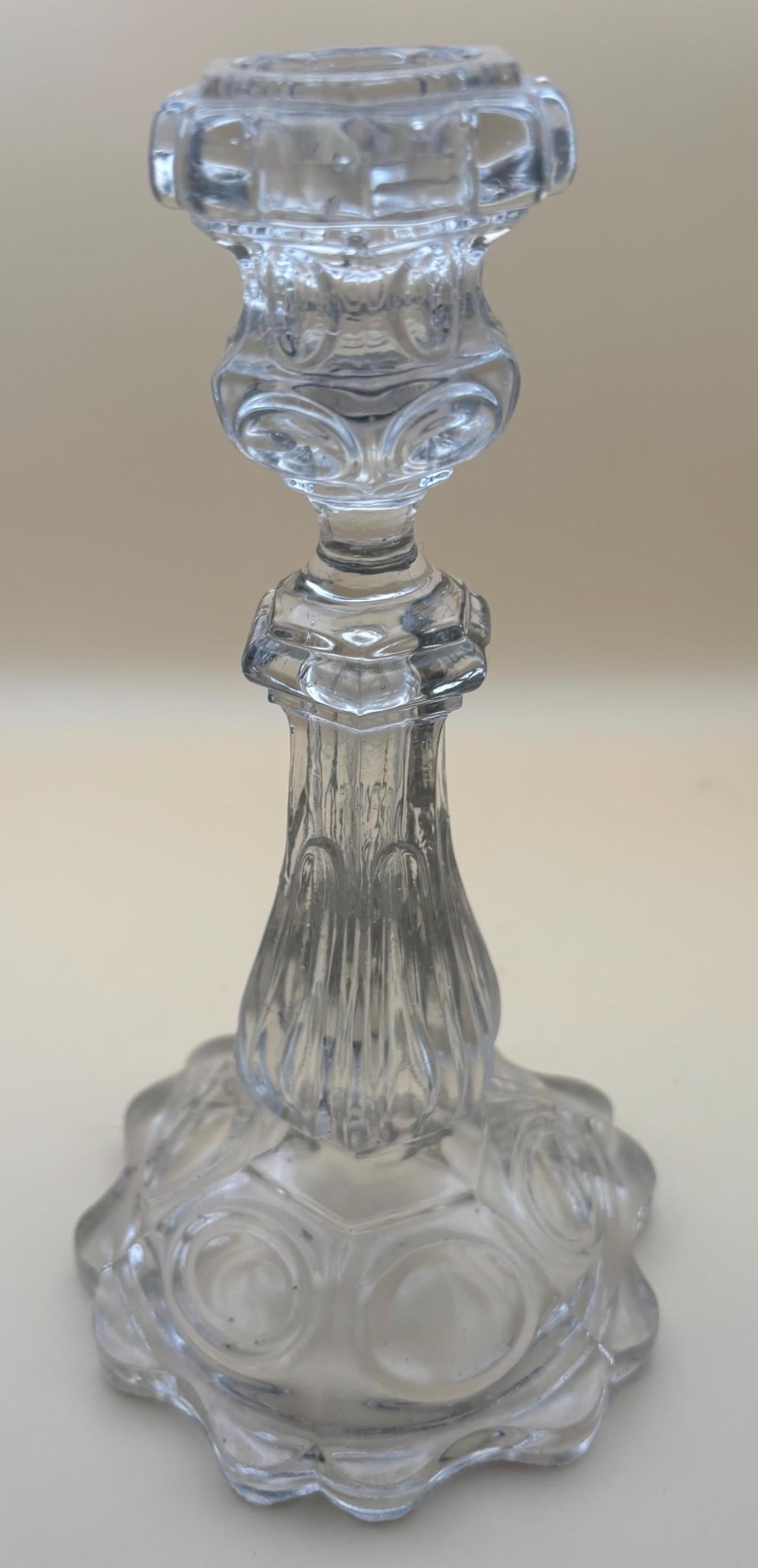 Vintage Crystal Glass Candle Holder Lover Antiques and Vintage