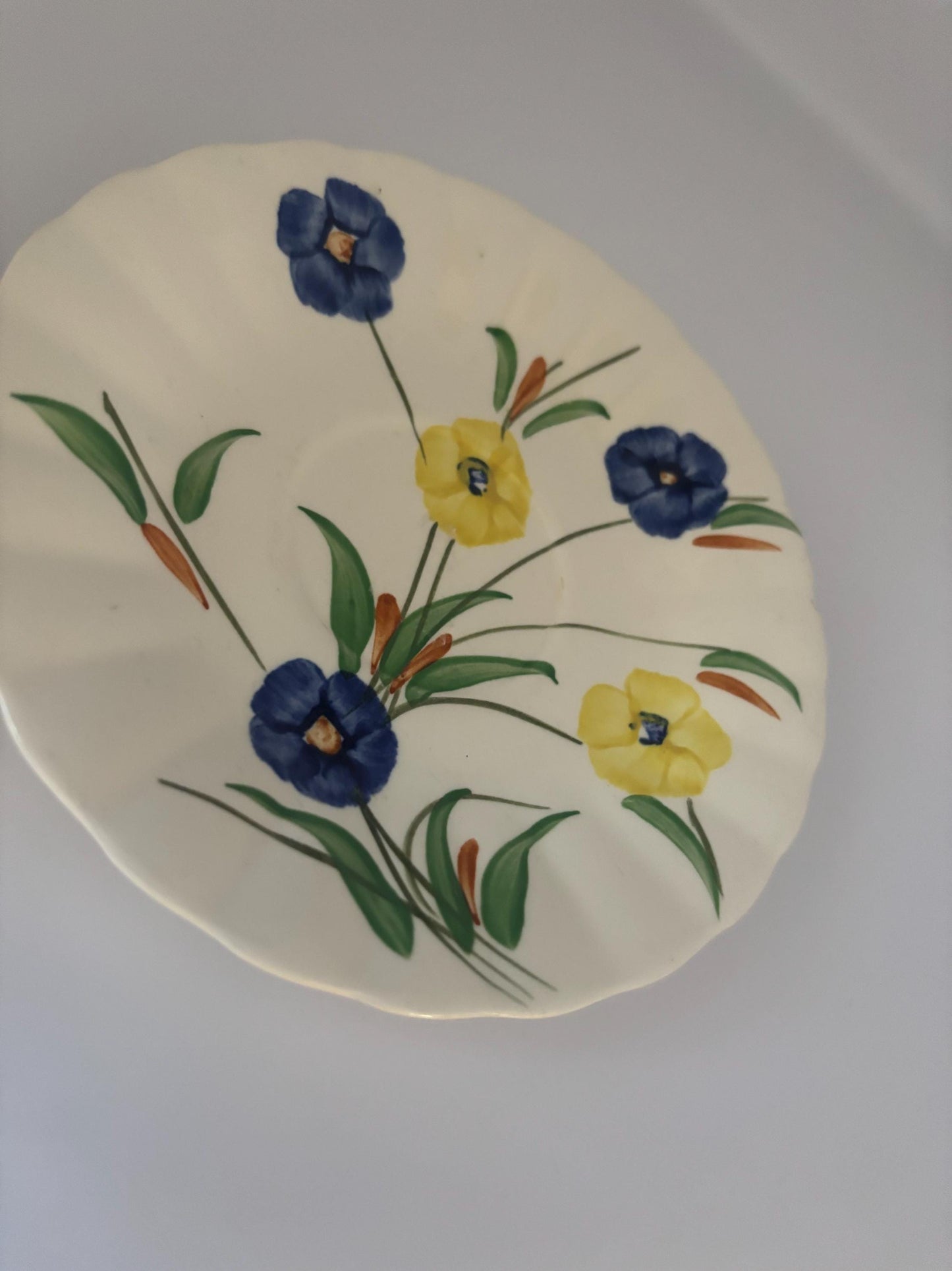 Blue Ridge Southern Potteries Saucer Plate, Summer Flowers Design, Lover Antiques and Vintage