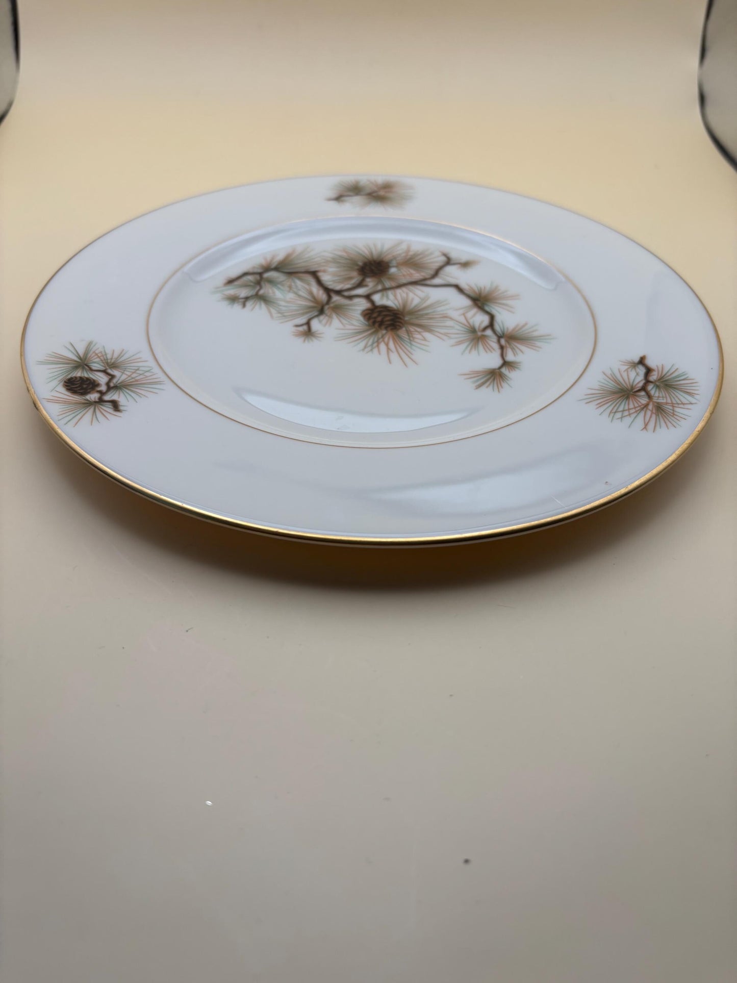 Vintage Lenox Pine Dinner Plate, Bone China, Pine Cones and Needles, Lover Antiques and Vintage
