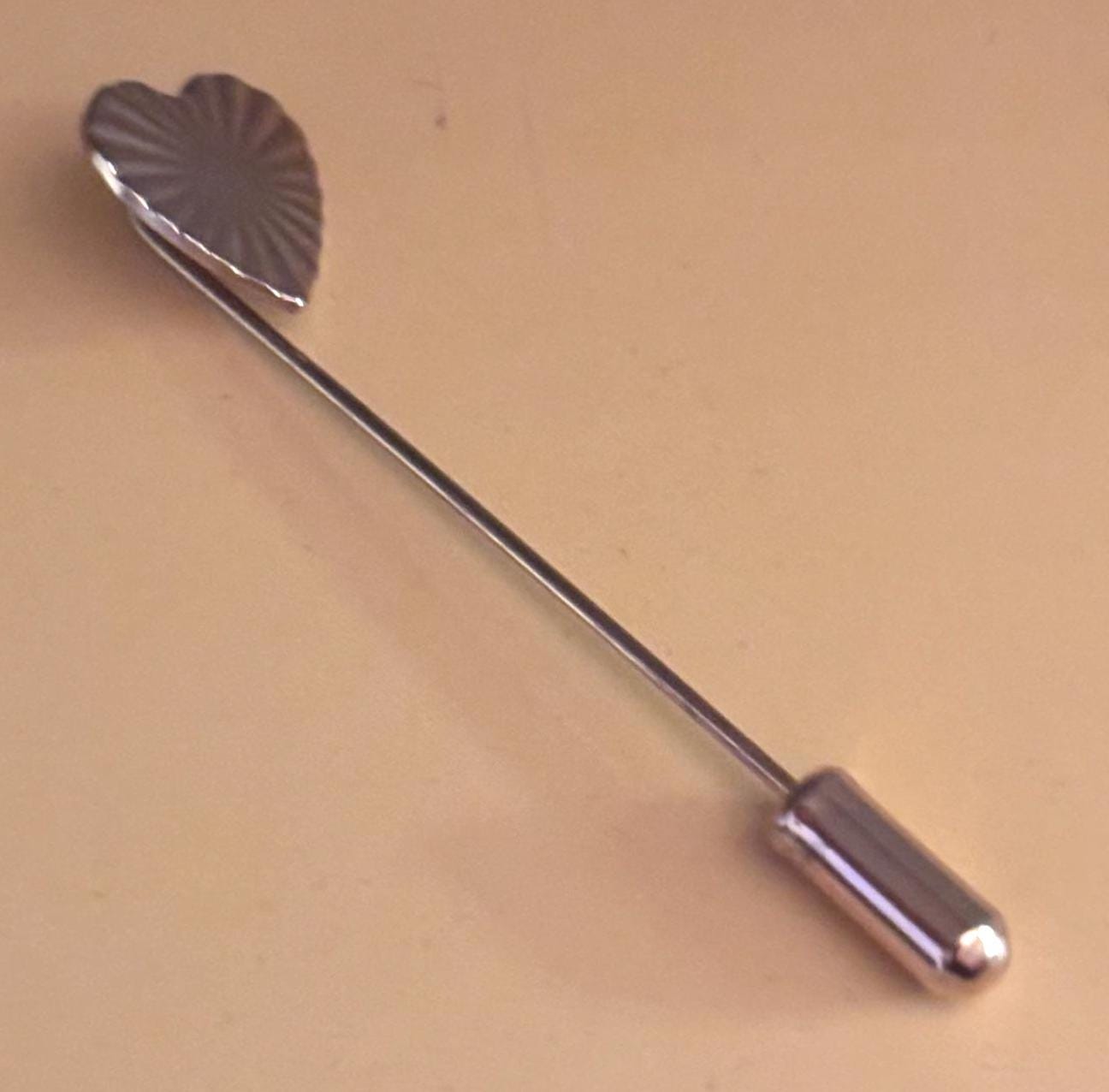 Copper Heart Lapel Pin, Metal Starburst Stick Pin