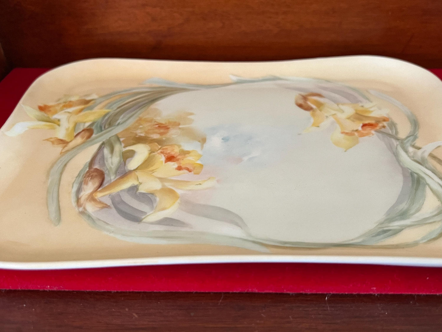 Vintage Limoges of France Porcelain Tray Dish Daffodils Whimsical Stamped Limoges Flowers Design Lover Antiques and Vintage