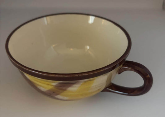Vernon Kilns Native California Organdie Plaid Coffee Cup, Lover Antiques and Vintage