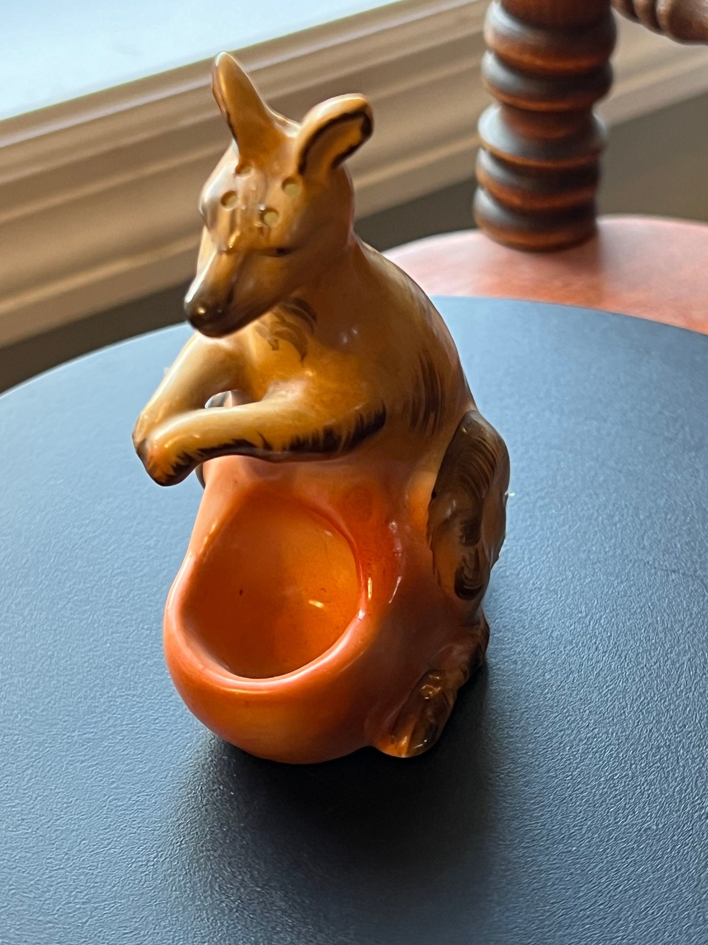 Vintage Kangaroo Ceramic Figurine, Kangaroo Toothpick Holder, Small Holder, Lover Antiques and Vintage