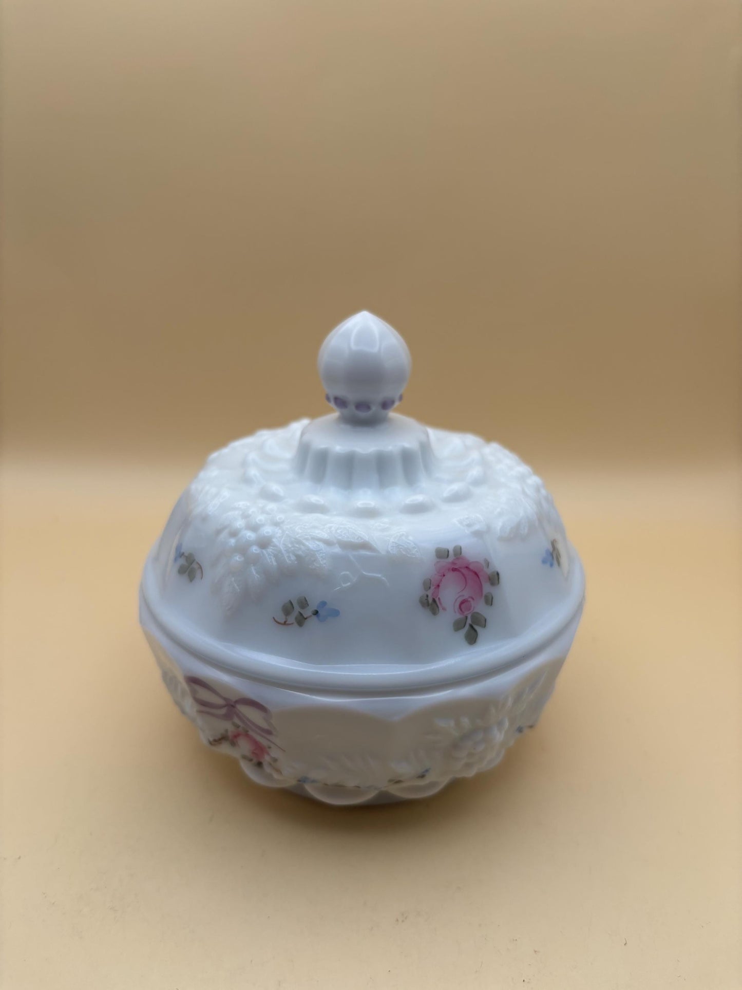 Vintage Westmoreland Lidded Compote Candy Dish Autumn Grape Design Lover Antiques and Vintage