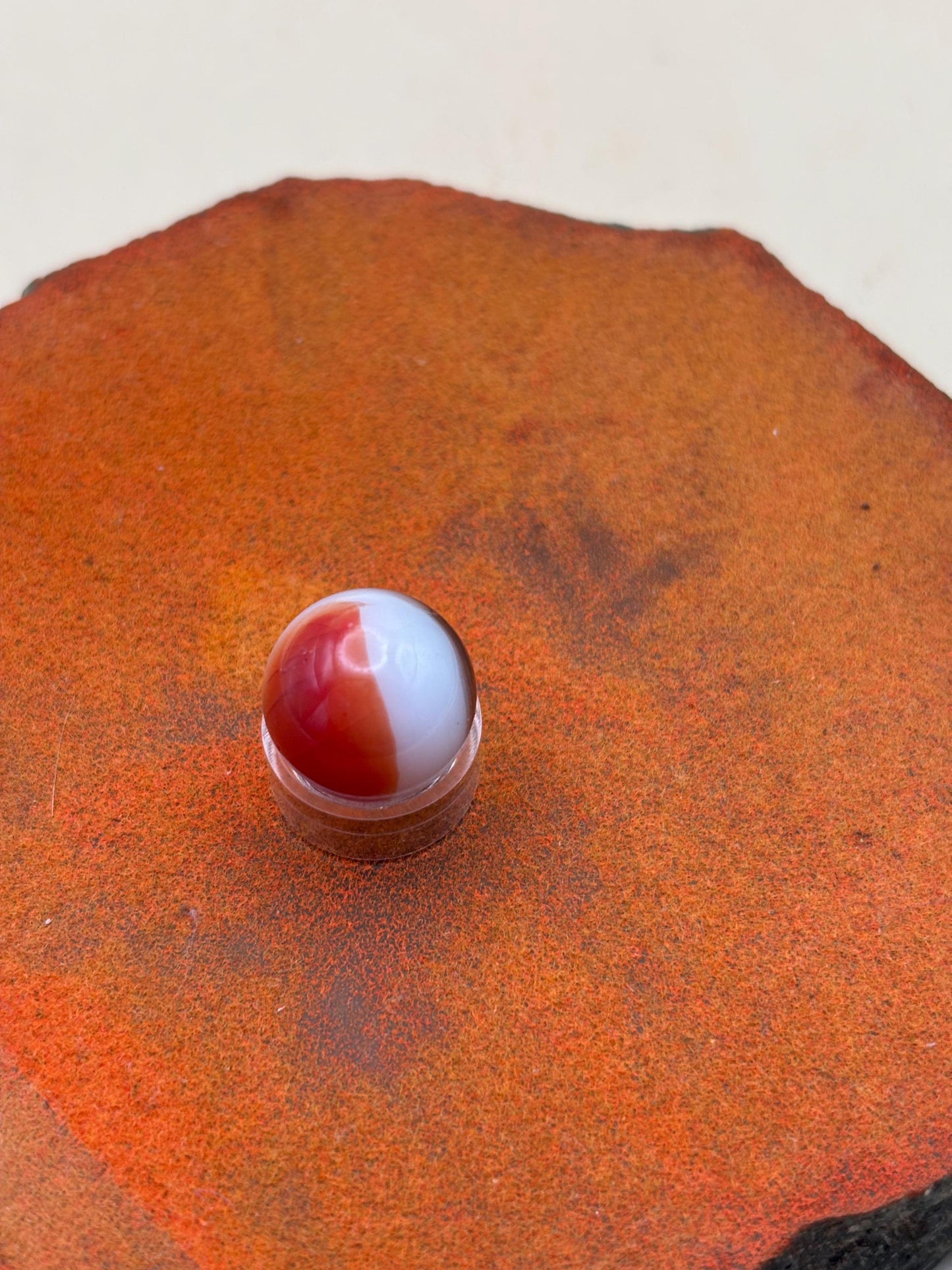 Vintage All Red Glass Marble Orange Brown White Glass Marble Lover Antiques and Vintage