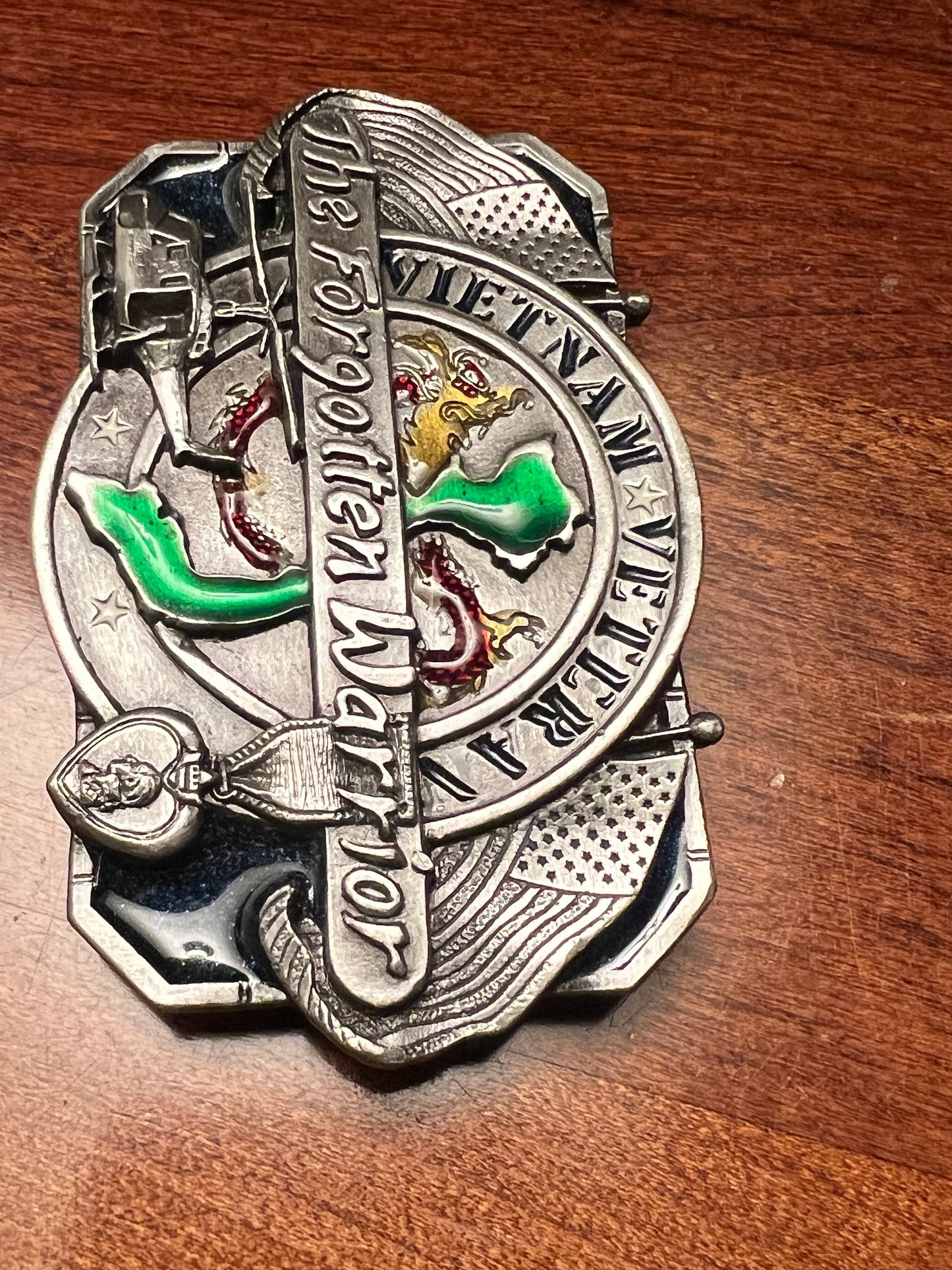 Vintage Siskiyou Vietnam Veteran Belt Buckle: The Forgotten Warrior