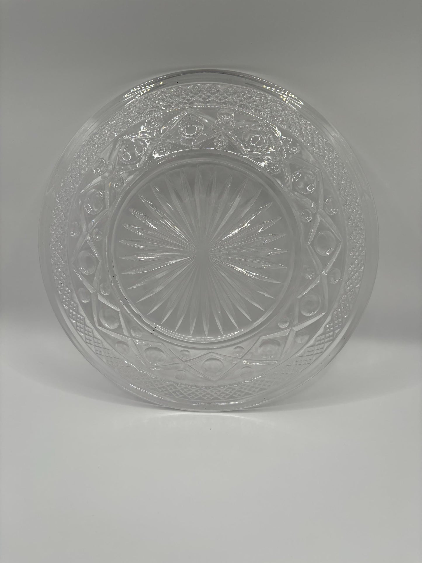 Vintage Starburst Glass Plate Crystal Clear Fancy Plates Lover Antiques and Vintage