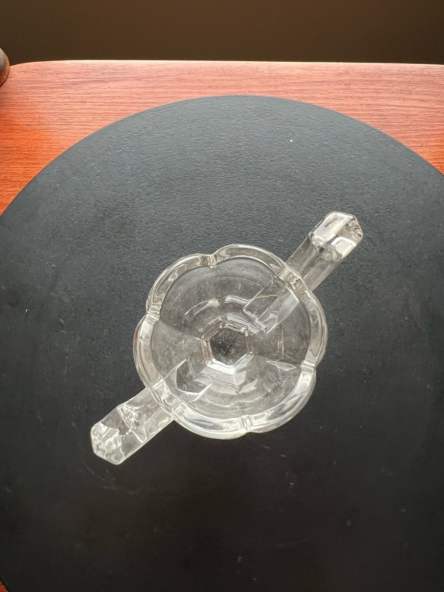 Vintage Cut Crystal Salt Dish: Art Deco Mini Trophy Vase