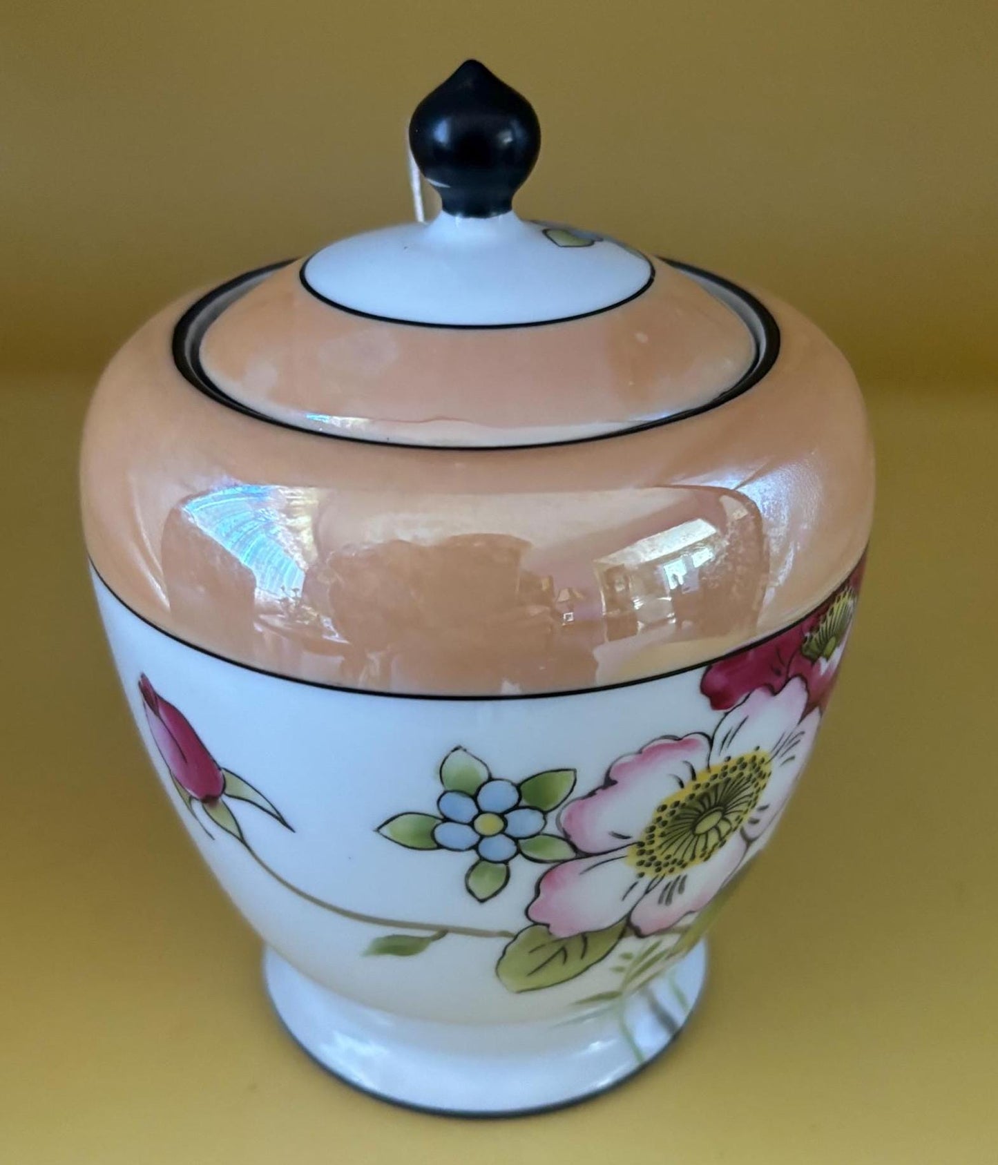 Vintage Noritake Sugar Jar with Lid and Spoon Porcelain Made in Japan Jam Mustard Jar Lover Antiques and Vintage