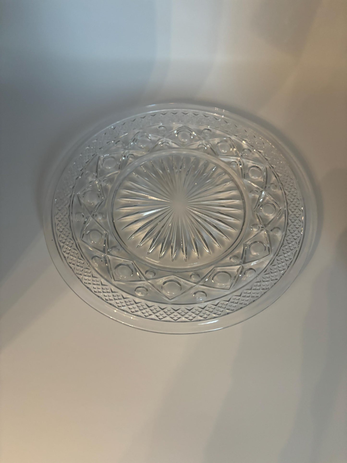 Vintage Starburst Glass Plate Crystal Clear Fancy Plates Lover Antiques and Vintage