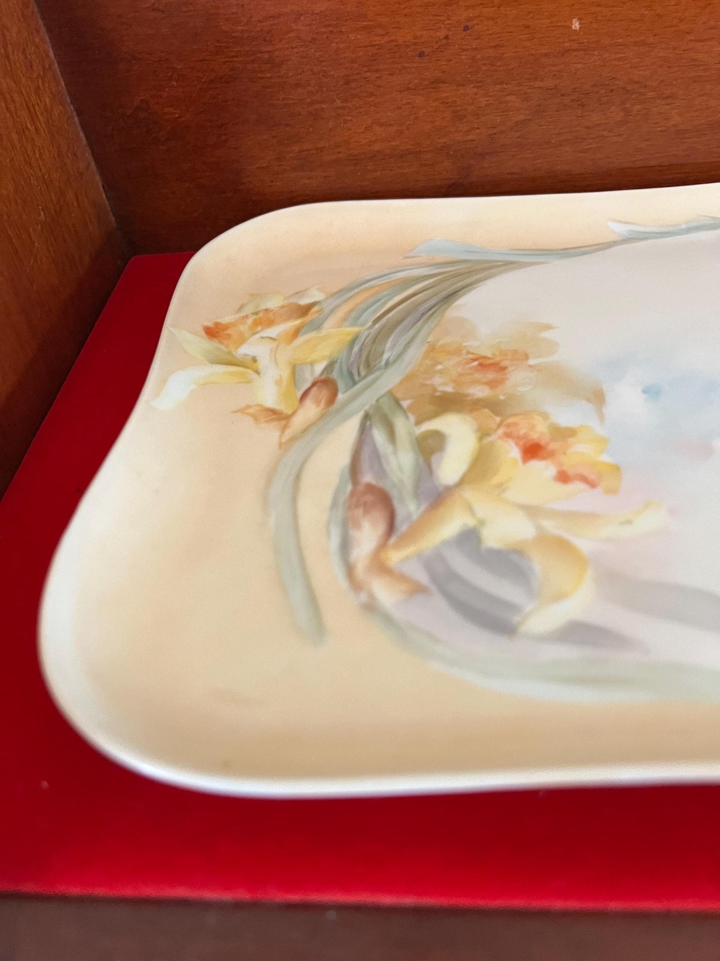 Vintage Limoges of France Porcelain Tray Dish Daffodils Whimsical Stamped Limoges Flowers Design Lover Antiques and Vintage