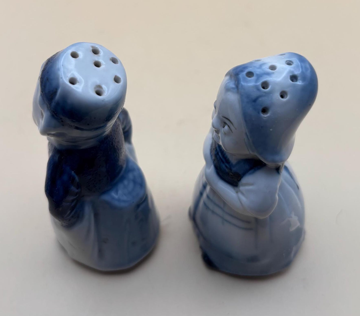 Vintage Delft Blue Dutch Boy Girl Salt & Pepper Shakers Holland Porcelain Lover Antiques and Vintage