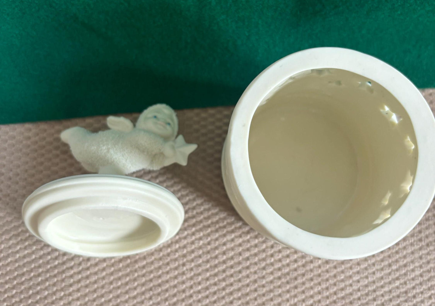 Vintage Department 56 Snowbabies "Count Your Lucky Stars" Candle Jar with Lid