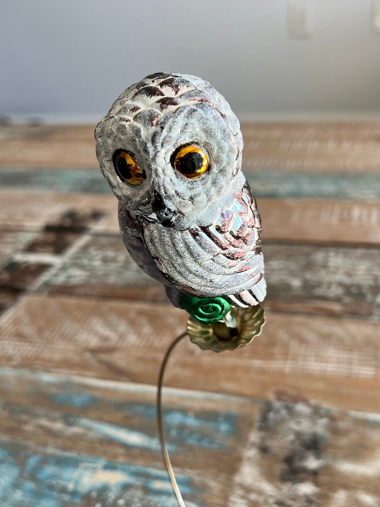 Vintage Owl Ornament, Glass Clip On, Christmas Holiday Retired Ornaments Lover Antiques and Vintage