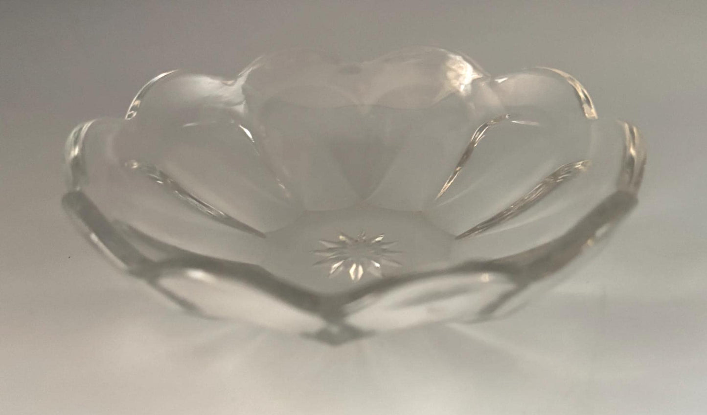 Antique Heisey Glass Nut Bowl or Candy Dish, Starburst Flower Design, Lover Antiques and Vintage