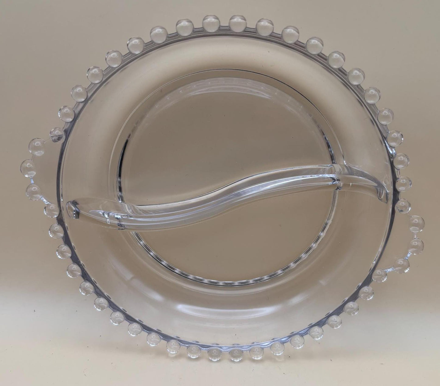 Antique Candlewick Beaded Divided 2 Part Relish Glass Bowl Divided Glass Dish Lover Antiques and Vintage