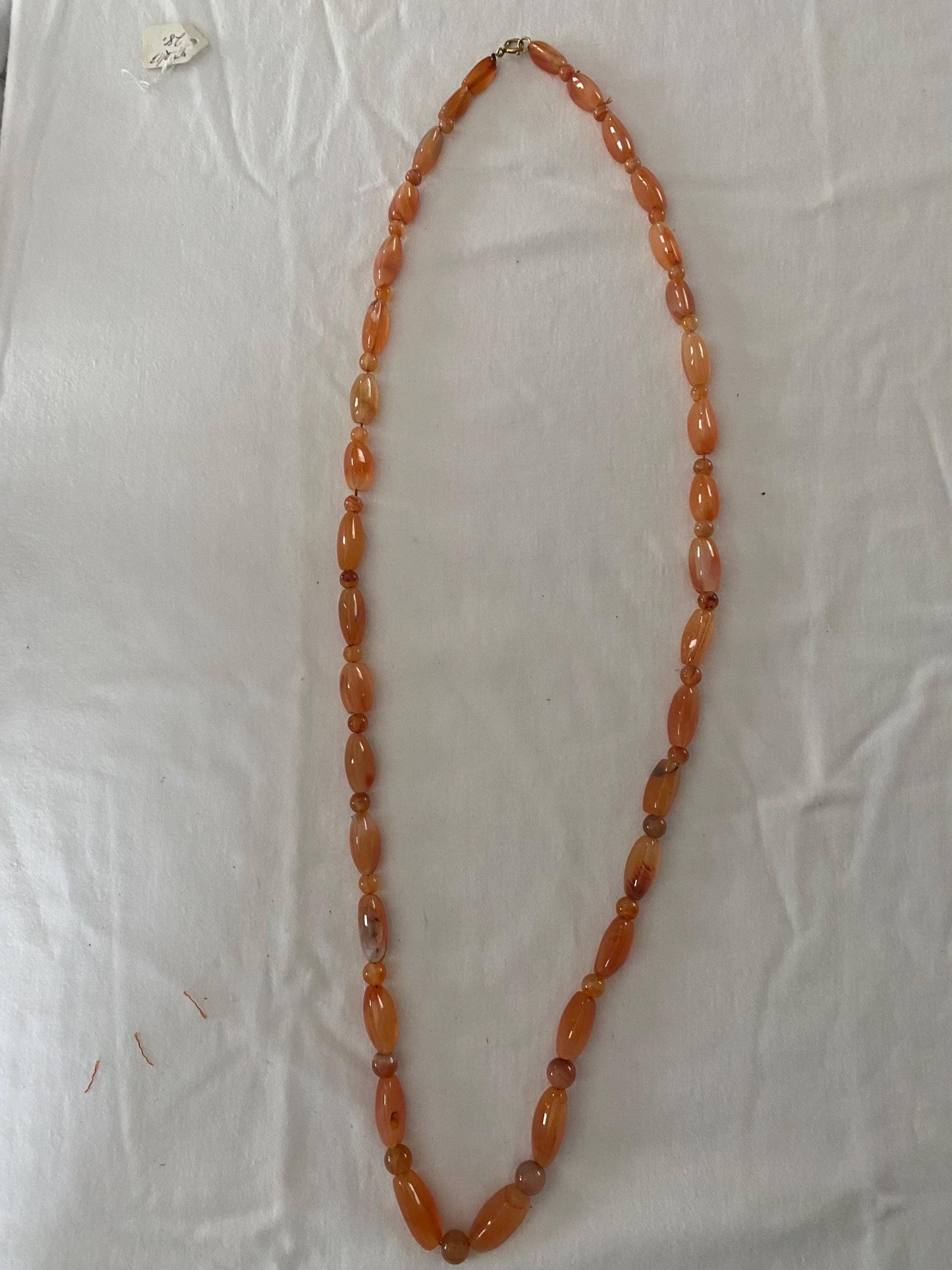 Carnelian Beaded Stone Necklace Orange Jewelry Unique Gift Opportunity Lover Antiques and Vintage