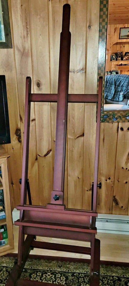 Antique Large Art Easel Artwork Wood Stand TV Art Stand Lover Antiques and Vintage