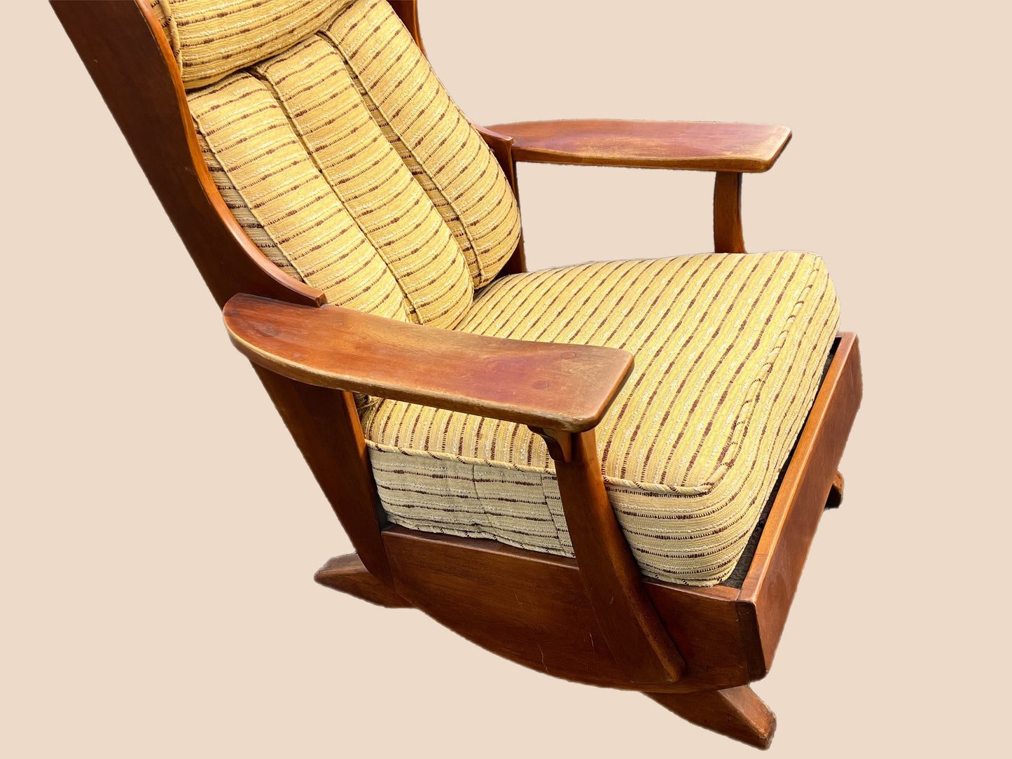 Cushman Colonial Creations Manchester High Back Wing Platform Rocker No. 9093 with the original snap on cushions