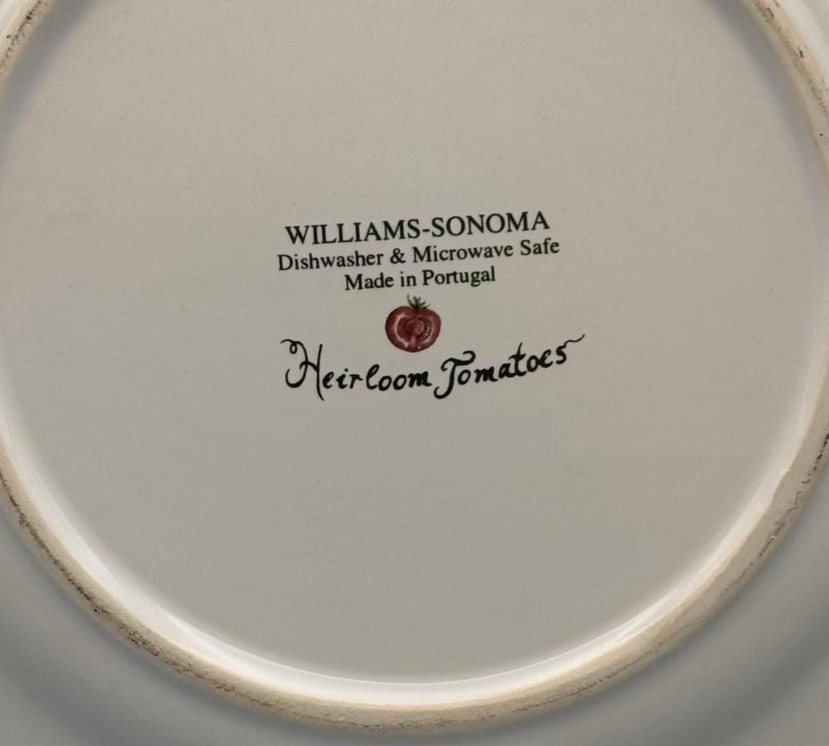 Williams Sonoma Heirloom Tomatoes Collectible Plate, Yellow Ruffled, Tree Tomato, Boxcar Willie, Lover Antiques and Vintage