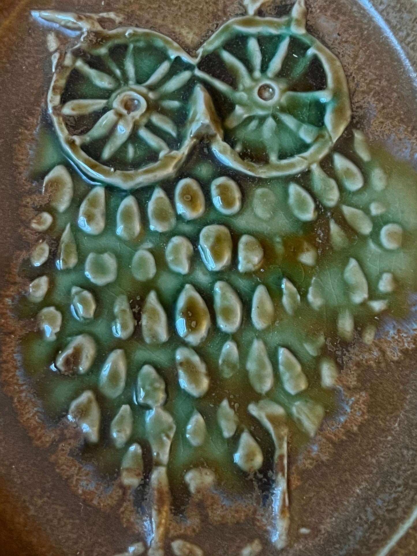 Vintage Owl Wall Hanging by Bennington Vermont Cooperative David Gil Design Plate Plaque Plaque Owl With Hook Lover Antiques and Vintage