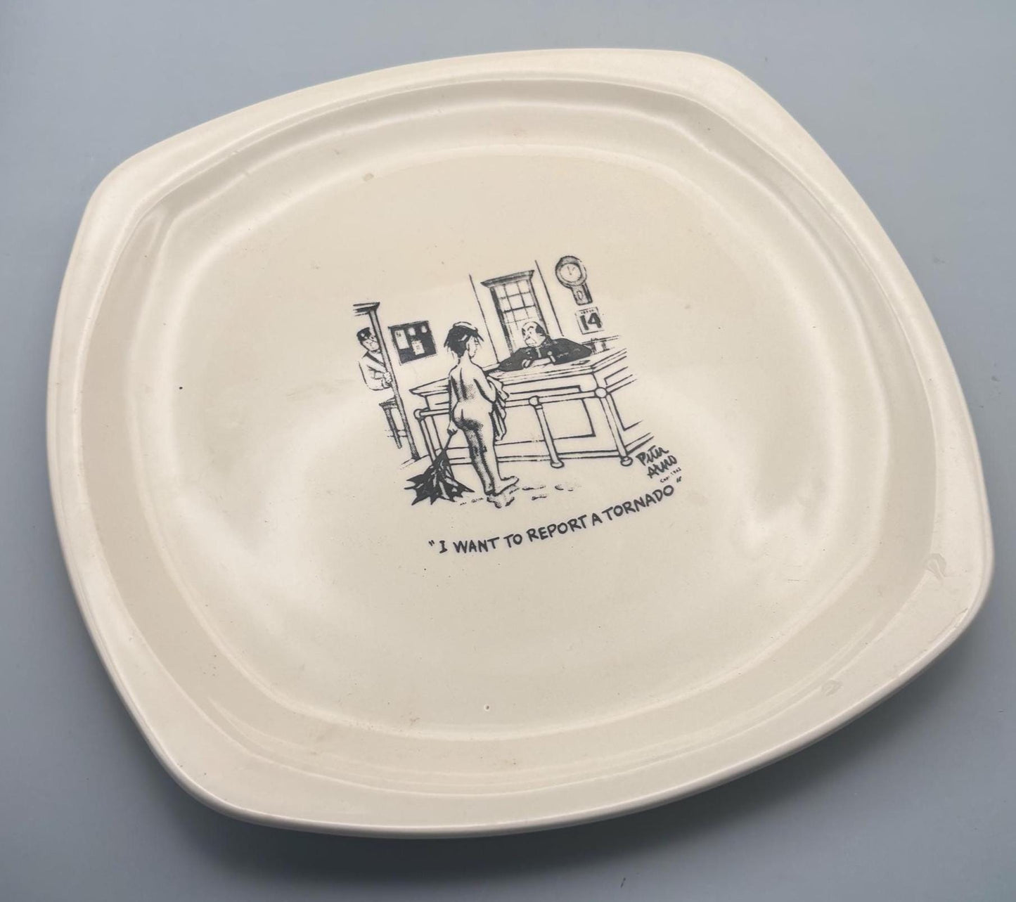 Paden City Pottery Plate Signed by Bernad Peter Arno, Select From 3 Designs, Lover Antiques and Vintage