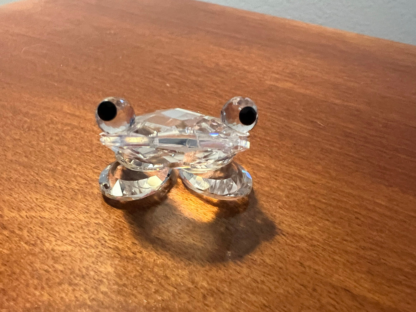 Vintage Swarovski Style Glass Frog Sculpture Art Glass Figurine frogs great gift artwork signed crystal cut glass Lover Antiques and Vintage