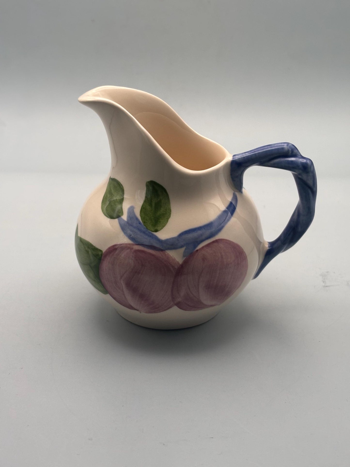 Franciscan Orchard Glade Milk Jug or Pitcher, Features Fruit and Leaf Design, Lover Antiques and Vintage