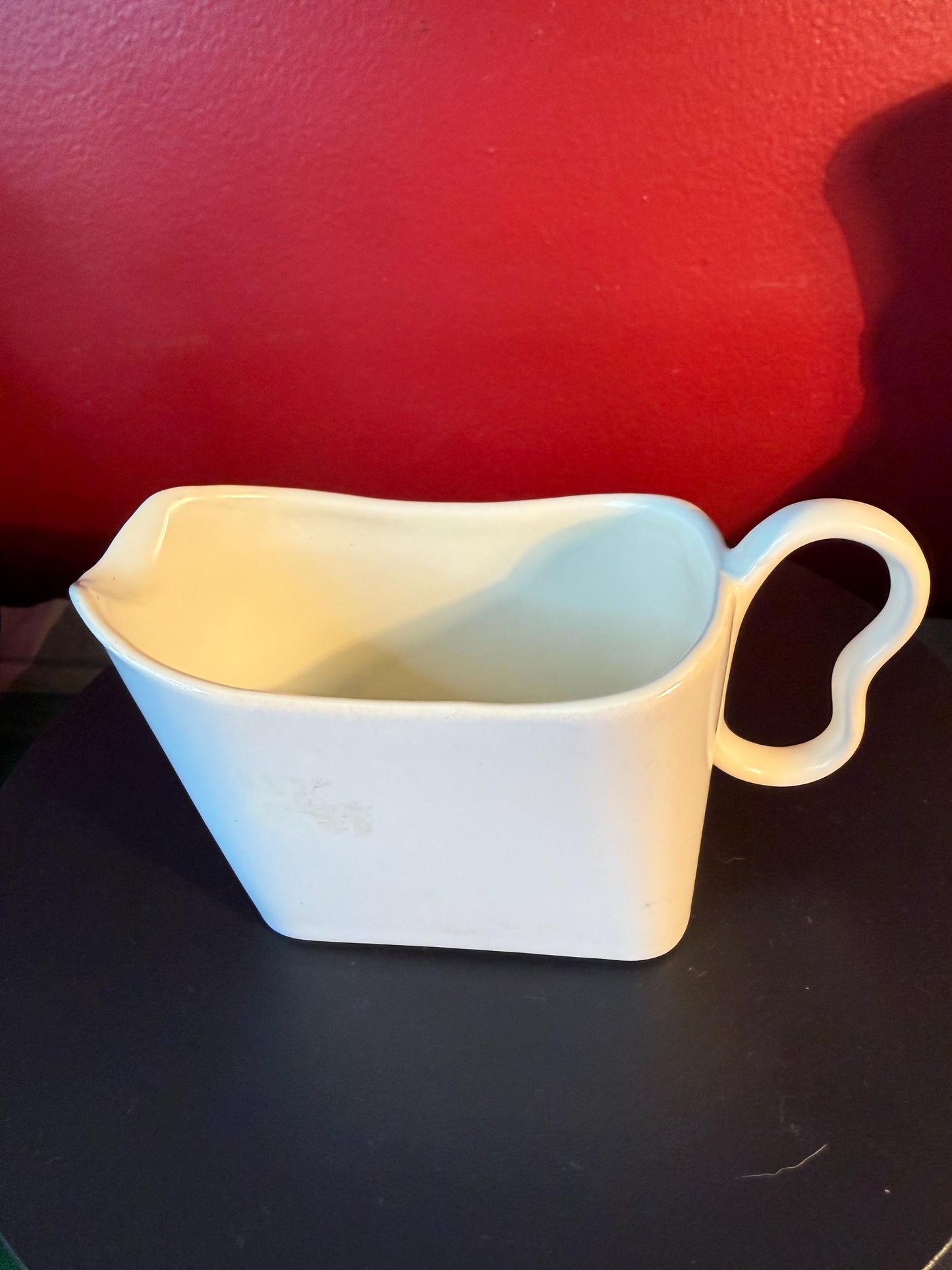 Vintage Franciscan White Ceramic Creamer Gravy Dish Mid Century Modern Kitchenware