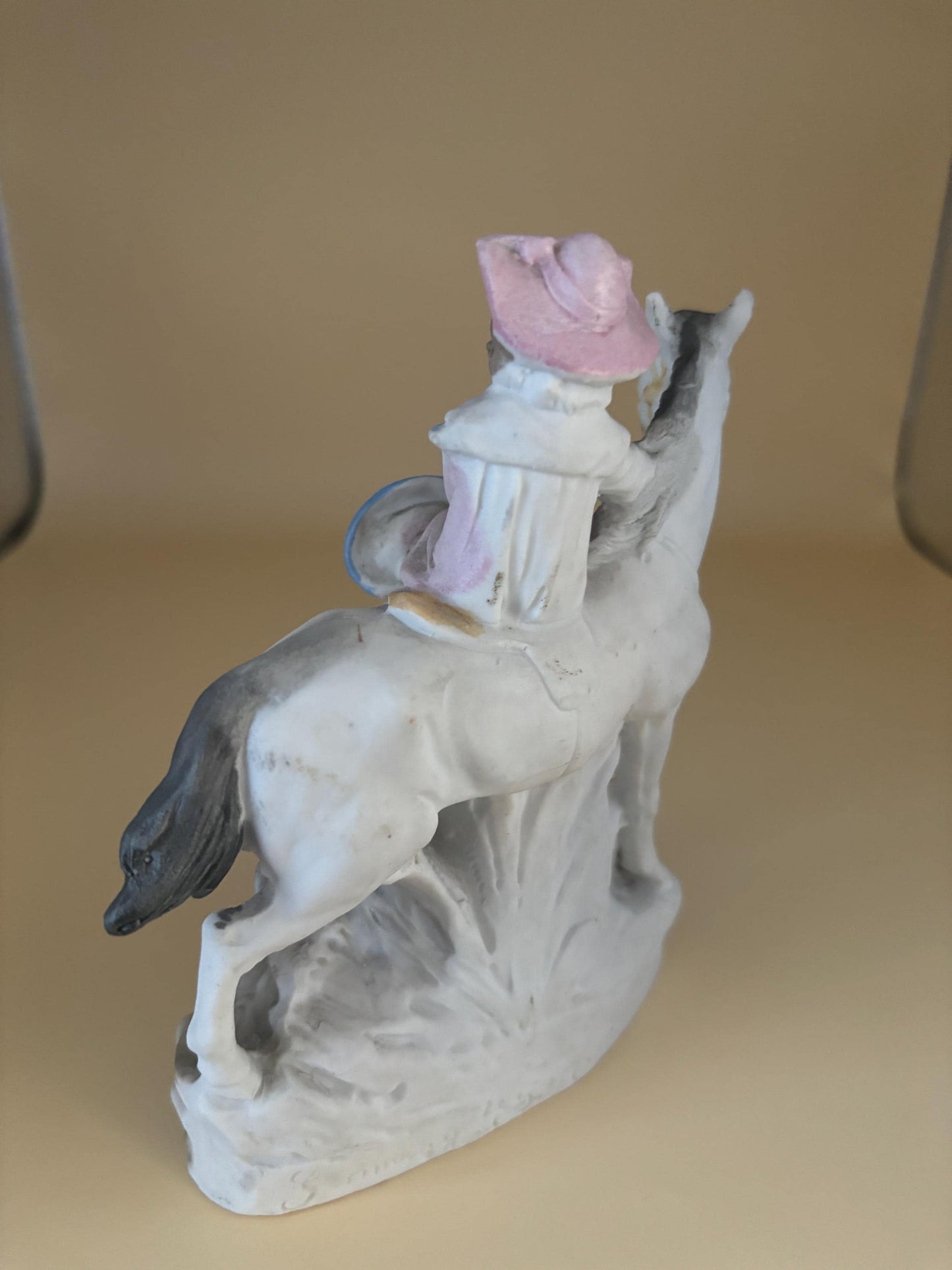 Antique Grafenthal Porcelain Figurine: Girl on Horse with Boy, Early 1900s