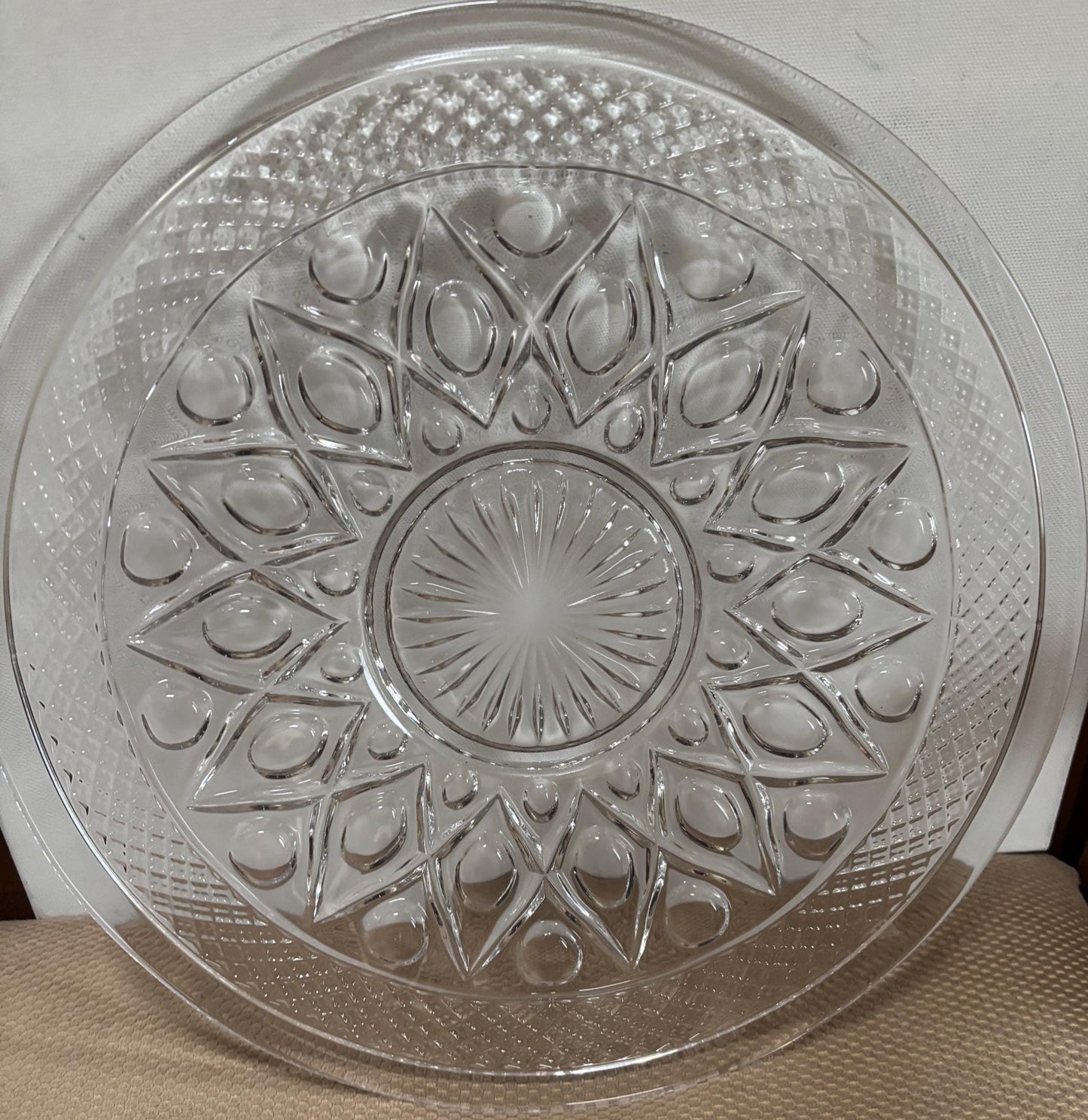 Vintage Cape Cod Glass Platter: Large Serving Dish