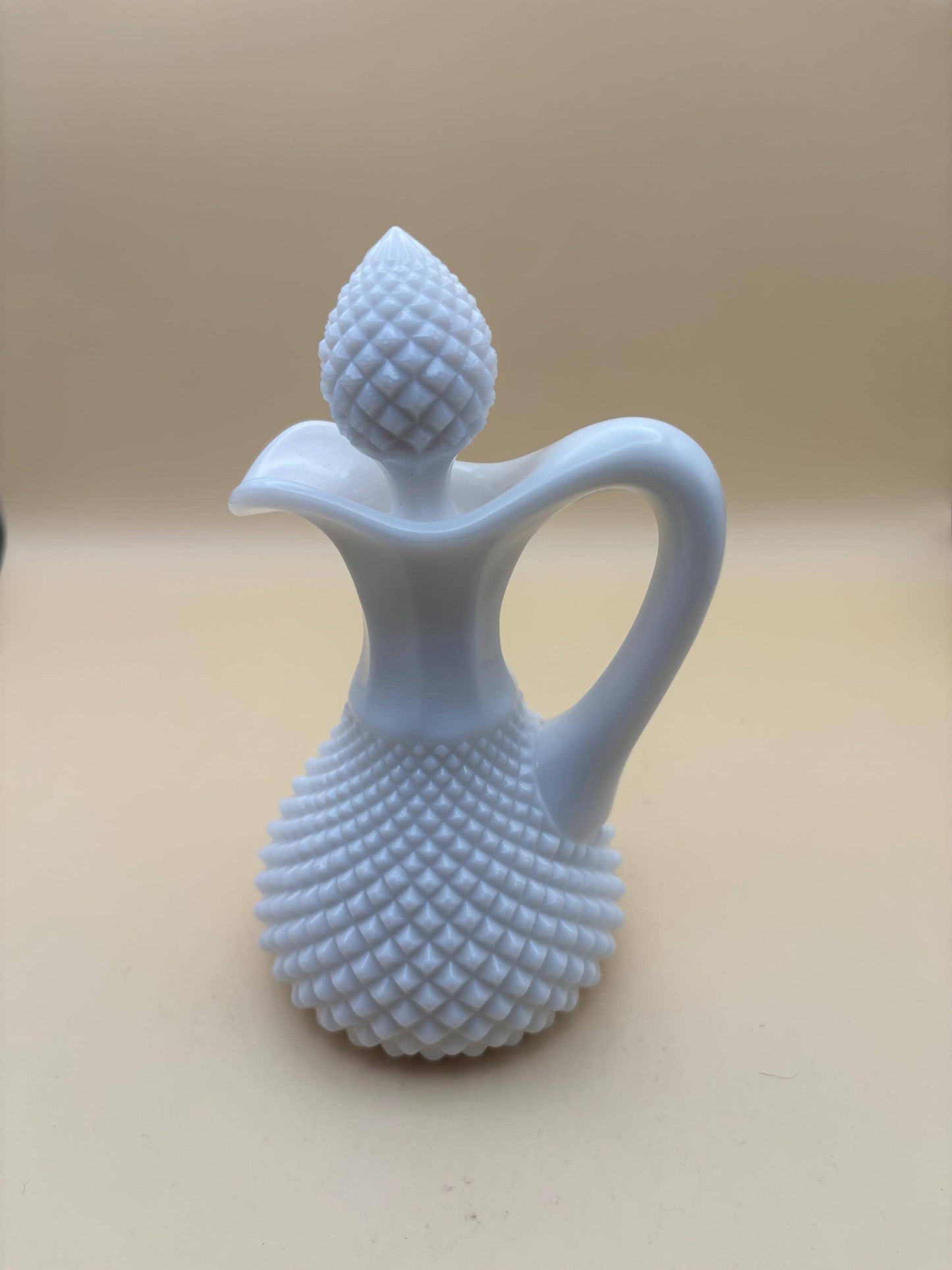 Vintage White Hobnail Decanter with Stopper Lover Antiques and Vintage