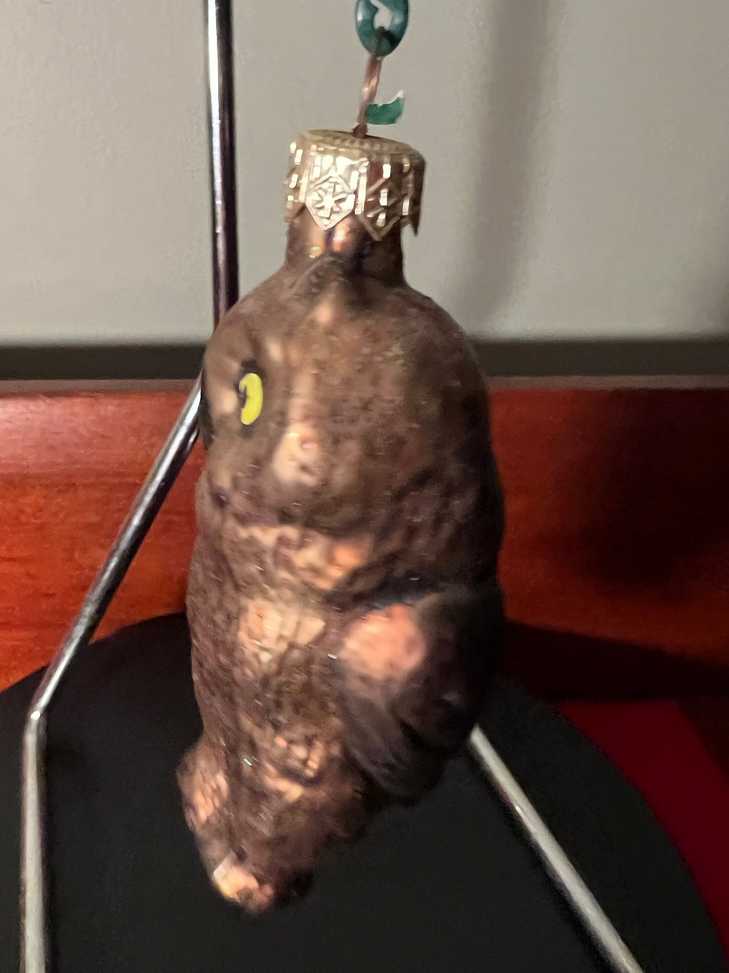 Vintage Hand Blown Glass Owl Ornament - Made in Germany
