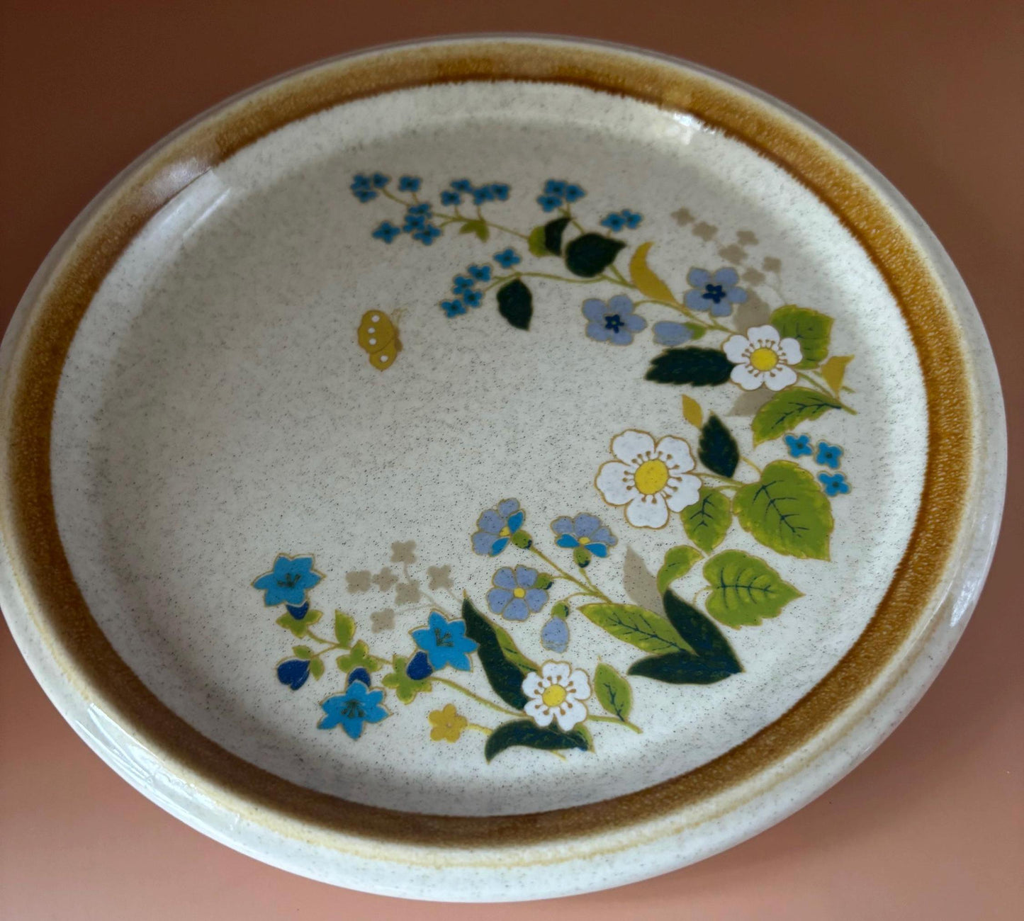 Vintage Mikasa Salad Plate Stone Manor Stoneware F5827 Sweet Briar Blue & White Flowers Lover Antiques and Vintage