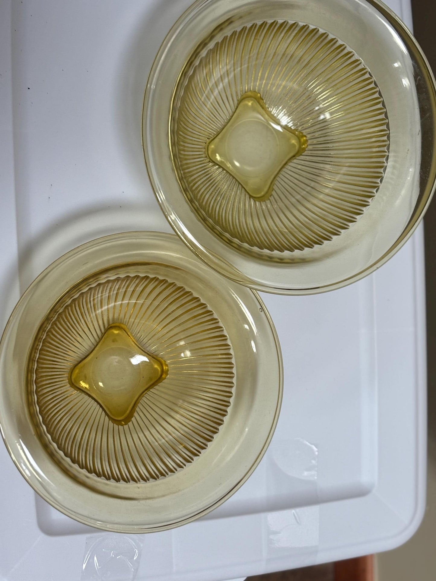 Vintage Hazel Atlas Amber Glass Serving Bowl Set of 2 Mixing Bowls Matching Glass Art Deep Dish Lover Antiques and Vintage