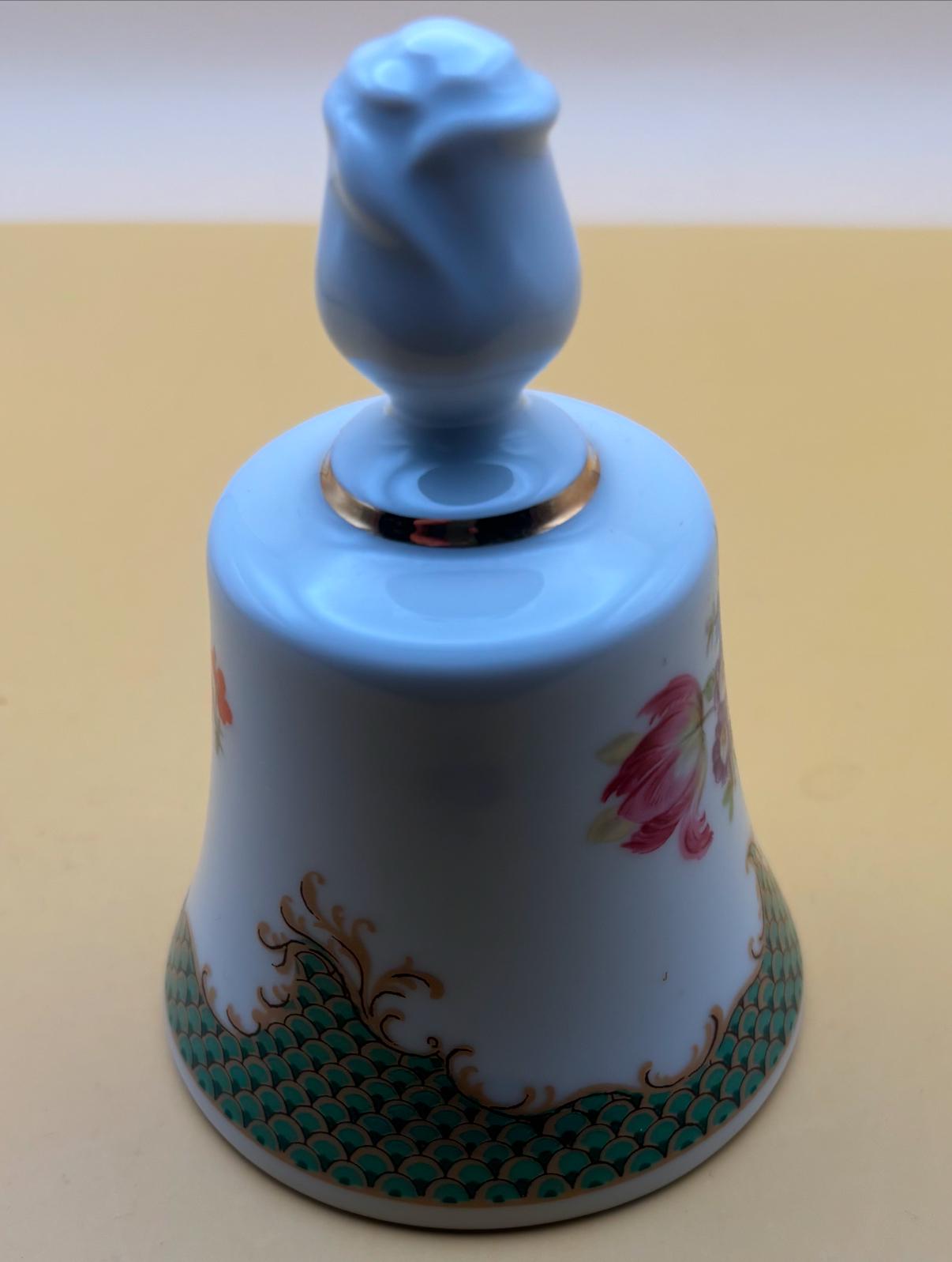 Vintage Bareuther Waldssassen Porcelain Bell Danbury Bavaria Germany Gold Gilding Lover Antiques and Vintage